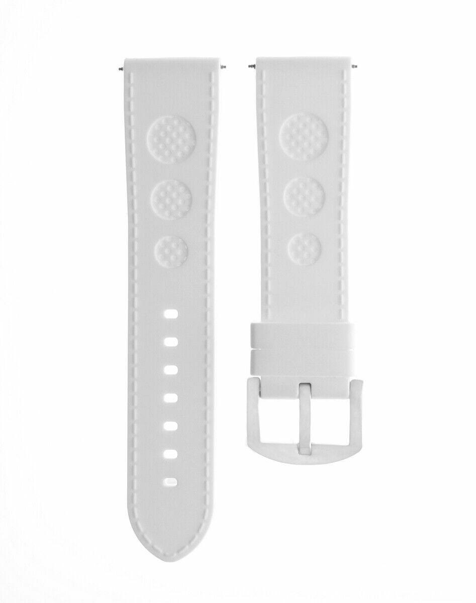 24MM RUBBER STRAP WATCH BAND STRAP FOR U-BOAT 48MM LUMINOX WATCH WHITE