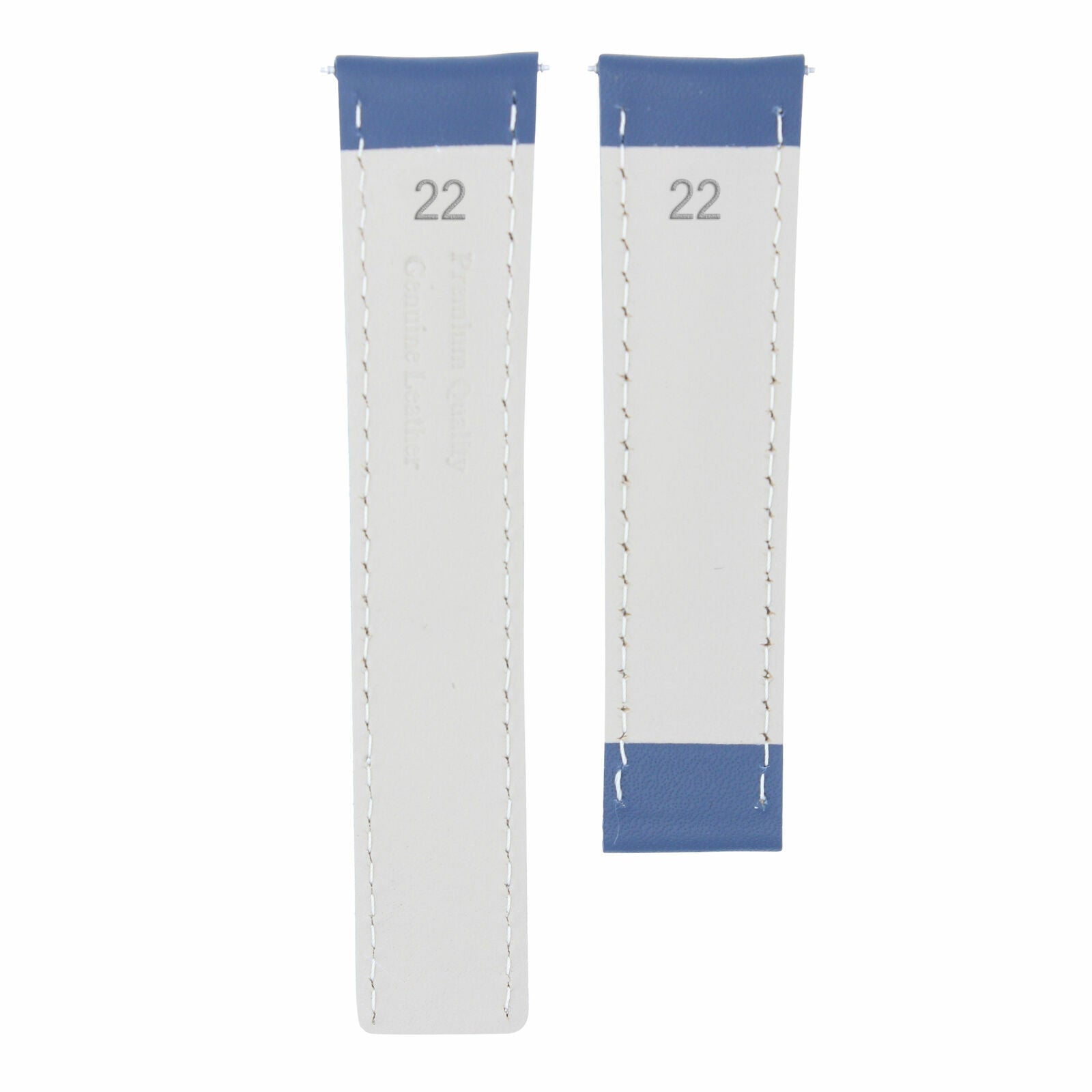 22MM LEATHER BANDSTRAP FOR BREITLING NAVITIMER COLT CHRONOMAT BENTLY PILOT BLUE