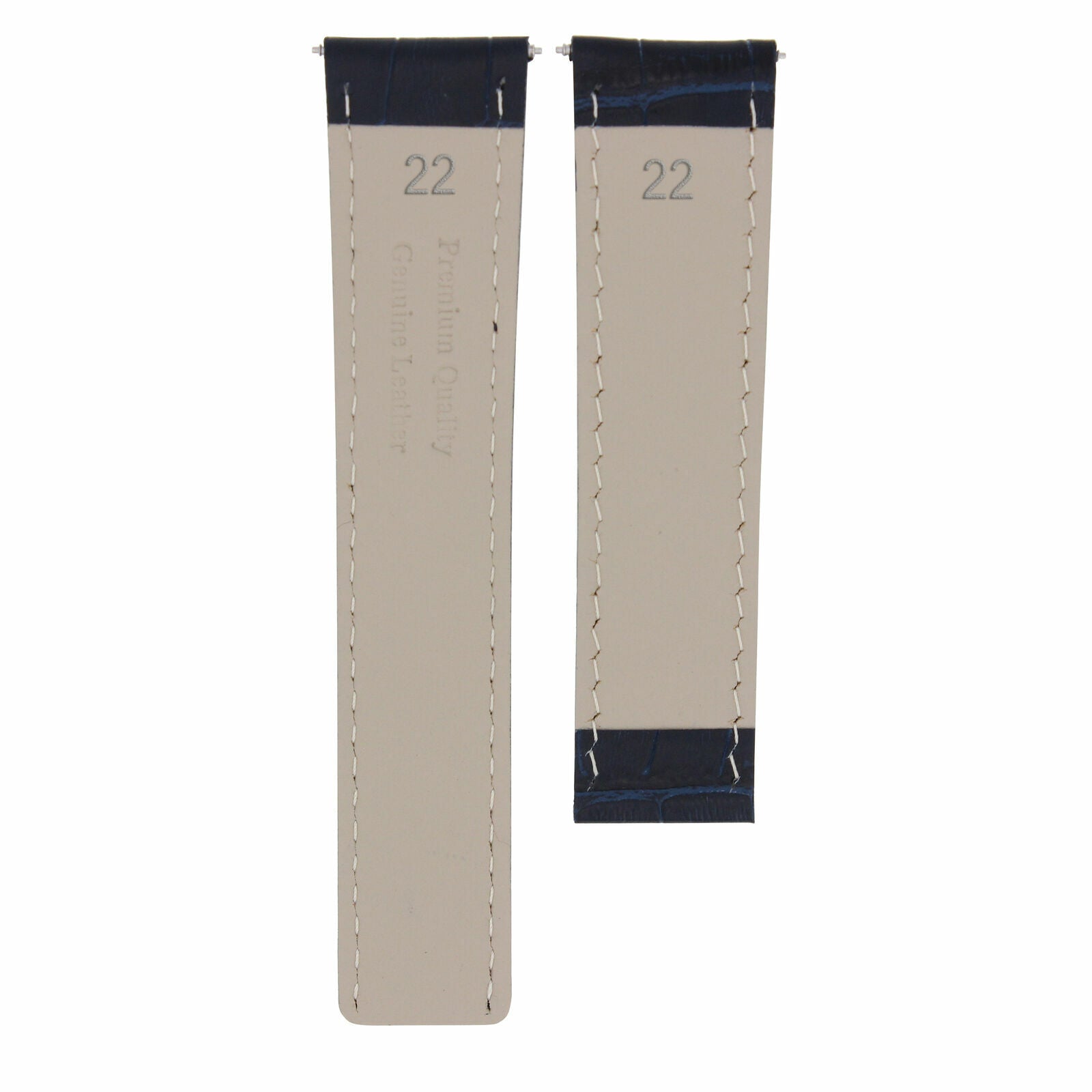 LEATHER STRAP BAND FOR BREITLING NAVITIMER COLT CHRONOMAT CLASP 22/20MM BLUE WS