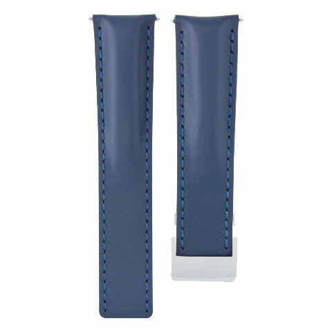 22MM LEATHER STRAP SMOOTH BAND FOR BREITLING CHRONO 41 A17366D71O1S1 BENTLEY BLU