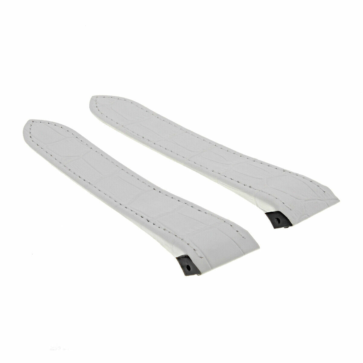 24.5MM LEATHER BAND STRAP ALLIGATOR GRAIN FOR CARTIER SANTOS 100 XL CHRONO WHITE