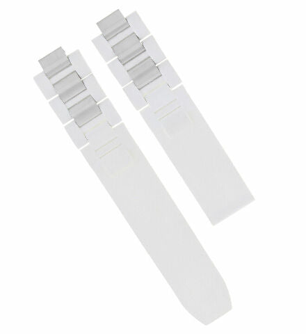 20MM RUBBER STEEL WATCH BAND FOR CARTIER MUST 21 CHRONOSCAPH  AUTOSCAPH WHITE