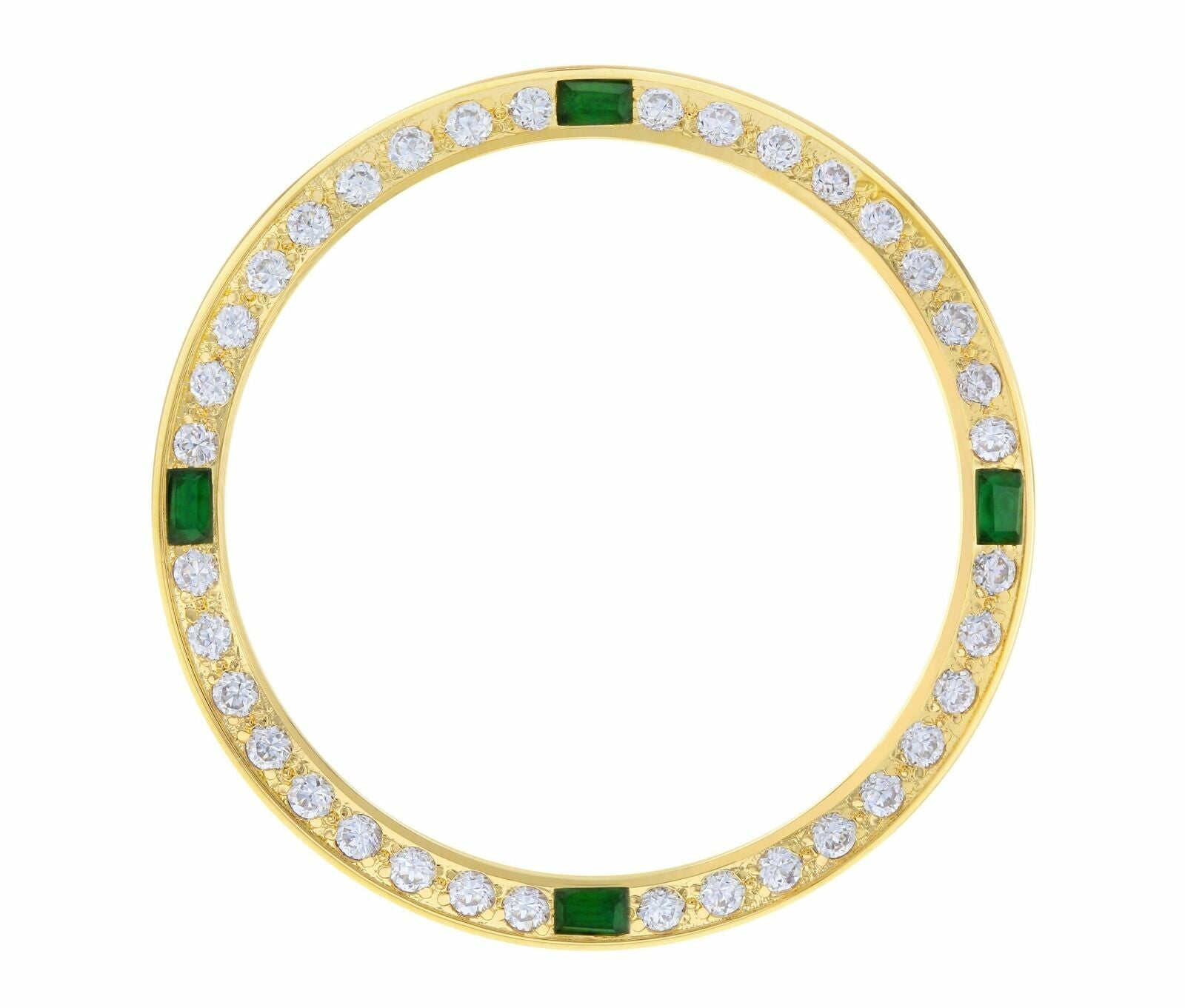 CREATED DIAMOND EMERALD BEZEL FOR MEN 36MM ROLEX 16613 16618 16234 16238 GOLD