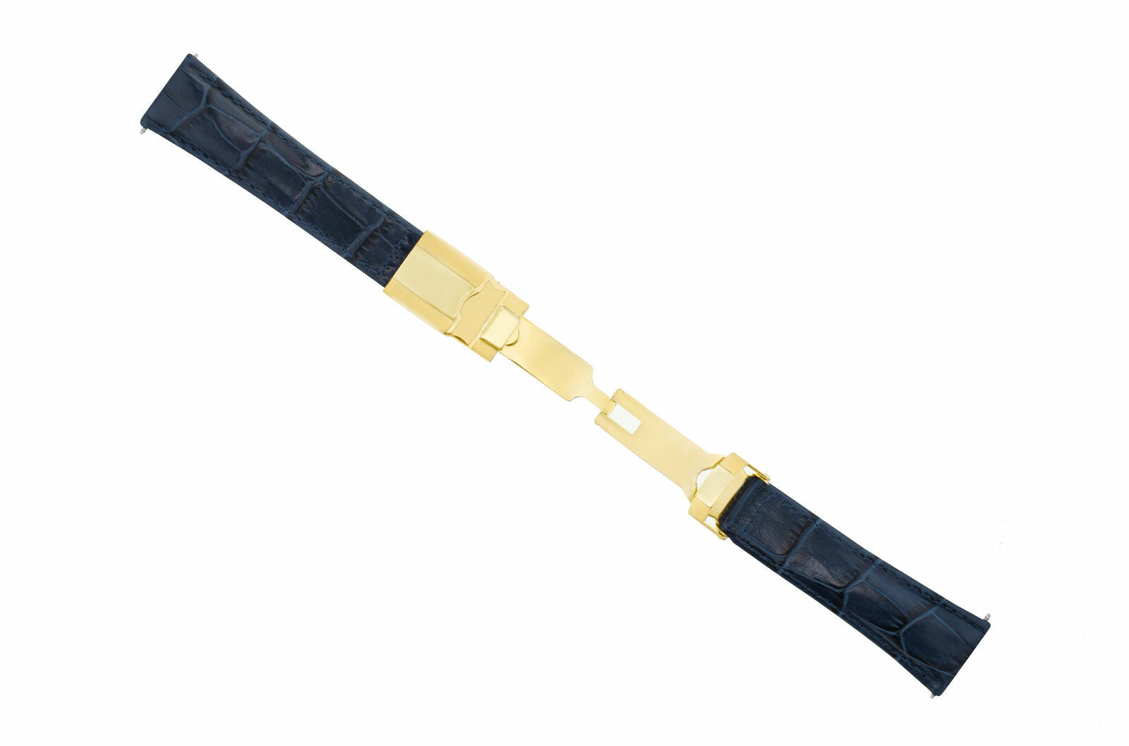 LEATHER STRAP FOR ROLEX DAYTONA 16520 116518 116519 116520 SHORT GOLD CLASP BLUE