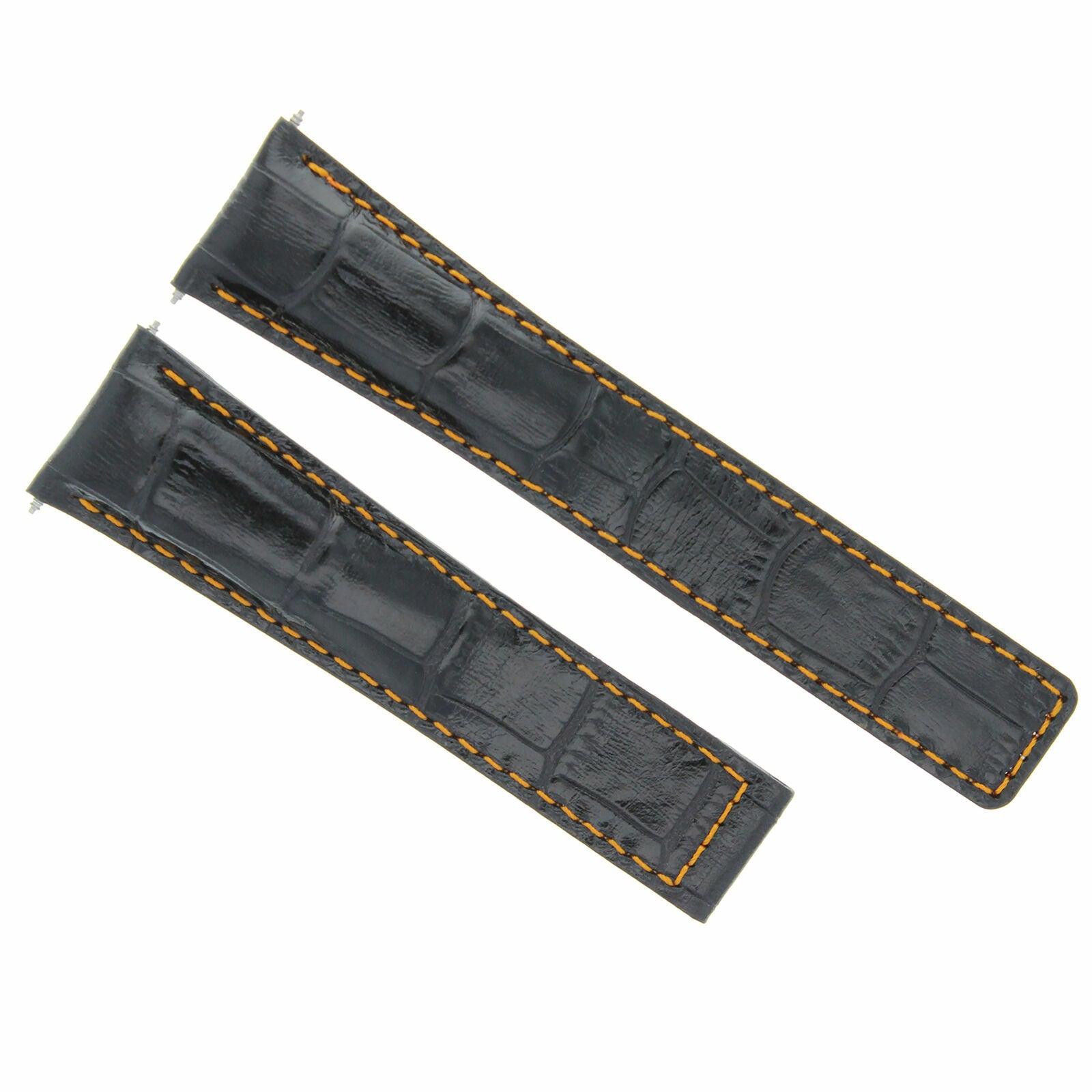 20MM LEATHER BAND STRAP DEPLOY CLASP FOR TAG HEUER WAV511A CALIBRE 6 BLACK OS