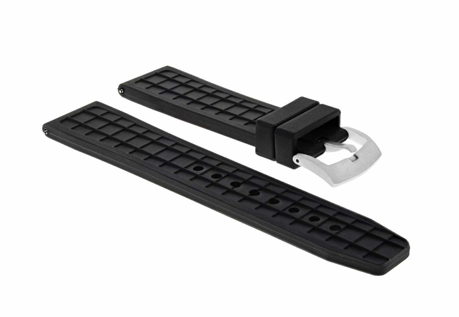 22MM RUBBER DIVER WATCH BAND STRAP FOR IWC AQUATIMER 2000 TOP GUN WATCH BLACK