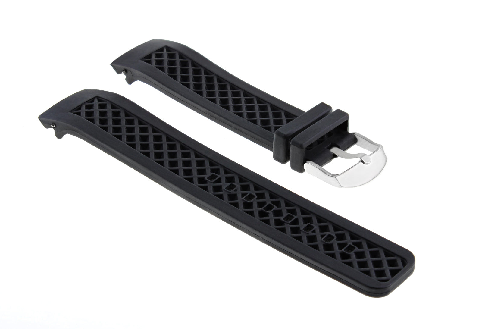 22MM RUBBER STRAP WATCH BAND FOR 45.5MM OMEGA SEAMASTER PLANET OCEAN BLACK