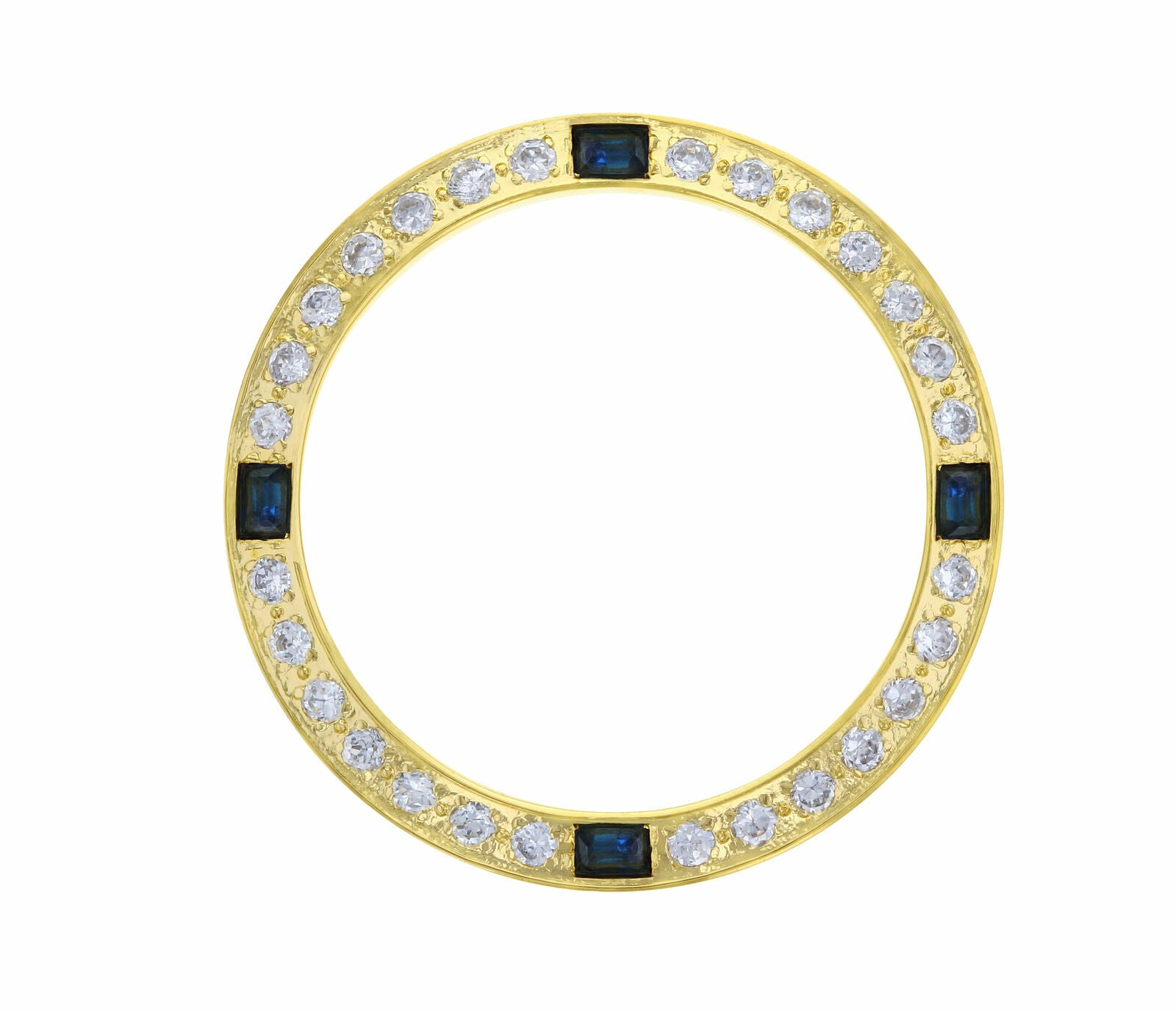 CREATED DIAMOND SAPAHIRE BEZEL FOR 26MM ROLEX DATEJUST 6917 6919 69173 GOLD