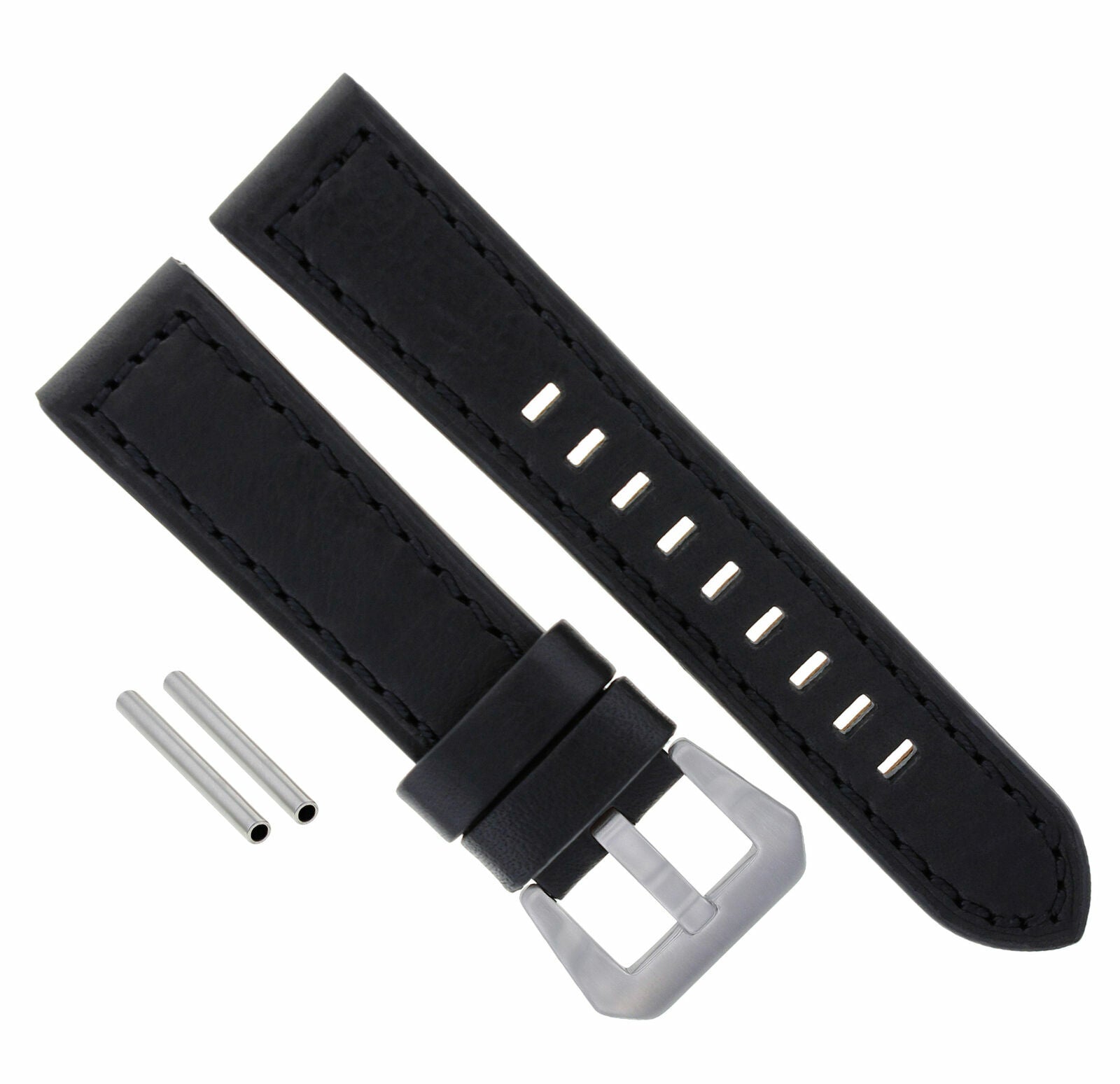 22MM LEATHER WATCH BAND STRAP FOR PAM PANERAI MARINA LUMINOR WATCH BLACK LONG