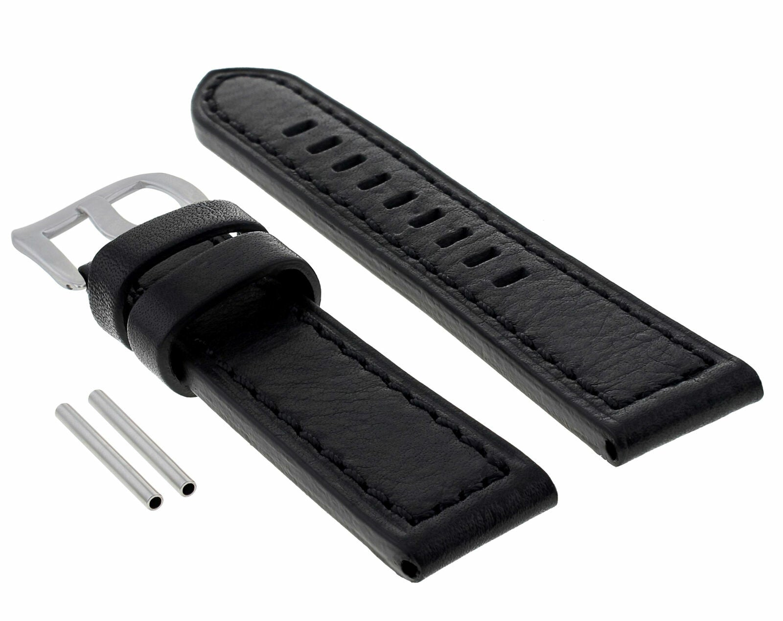 22MM LEATHER WATCH BAND STRAP FOR PAM PANERAI MARINA LUMINOR WATCH BLACK LONG
