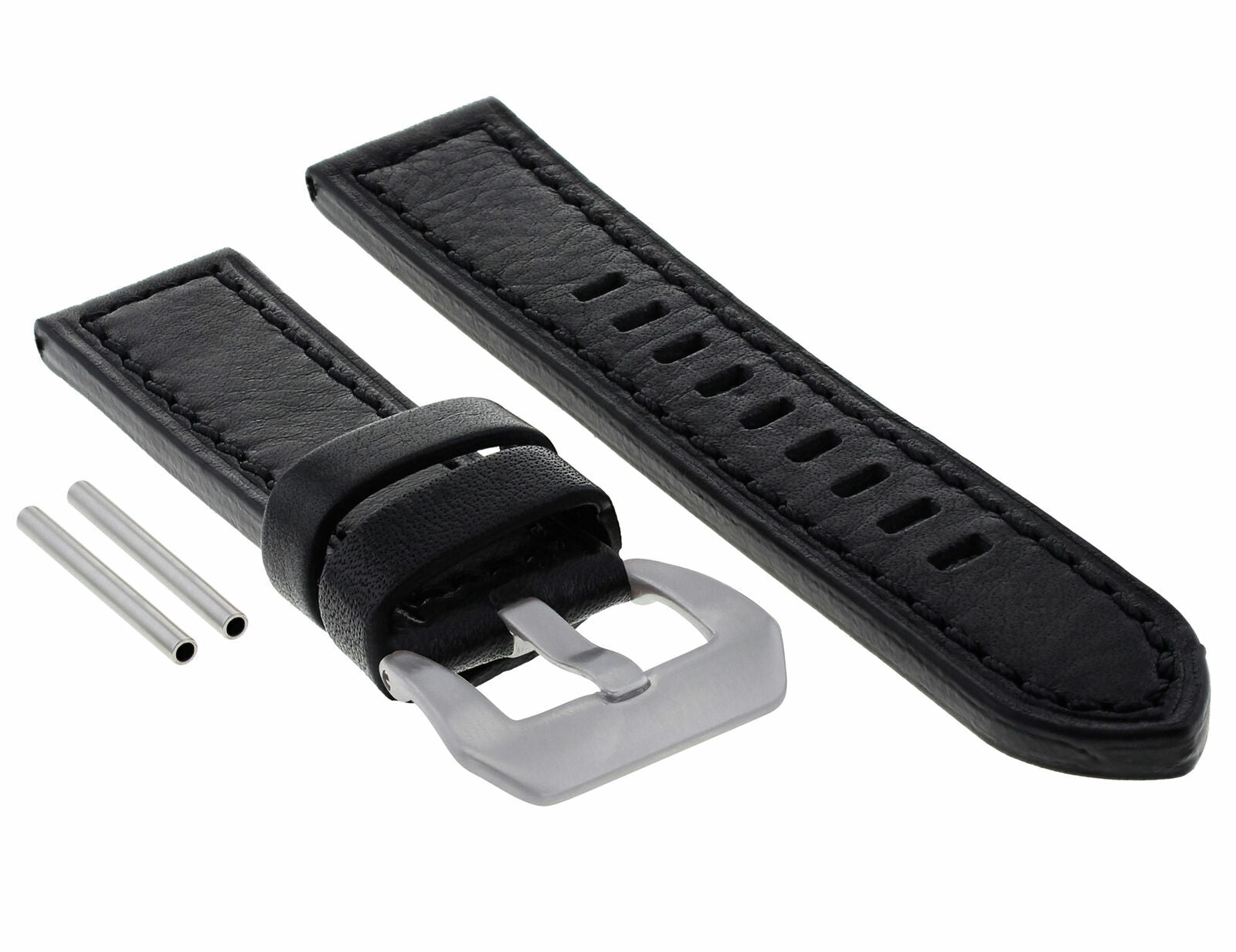 22MM LEATHER WATCH BAND STRAP FOR PAM PANERAI MARINA LUMINOR WATCH BLACK LONG