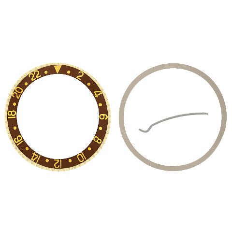 BEZEL & INSERT FOR  ROLEX GMT 18KY REAL GOLD 16700 16710 16713 16718 16760 BROWN