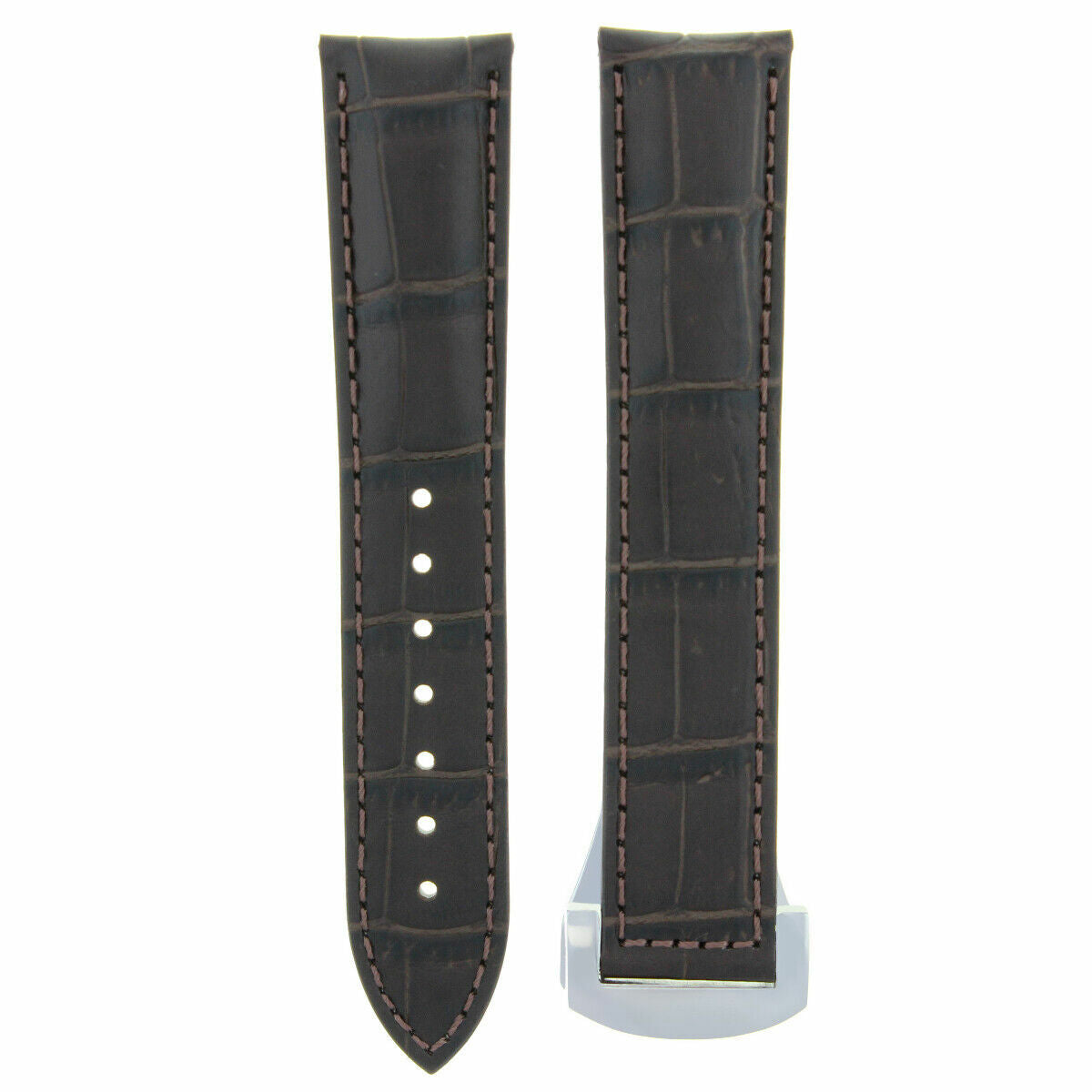 22MM LEATHER WATCH STRAP BAND FOR ORIS ARTIX CHRONO WATCH DEPLOY CLASP D/BROWN