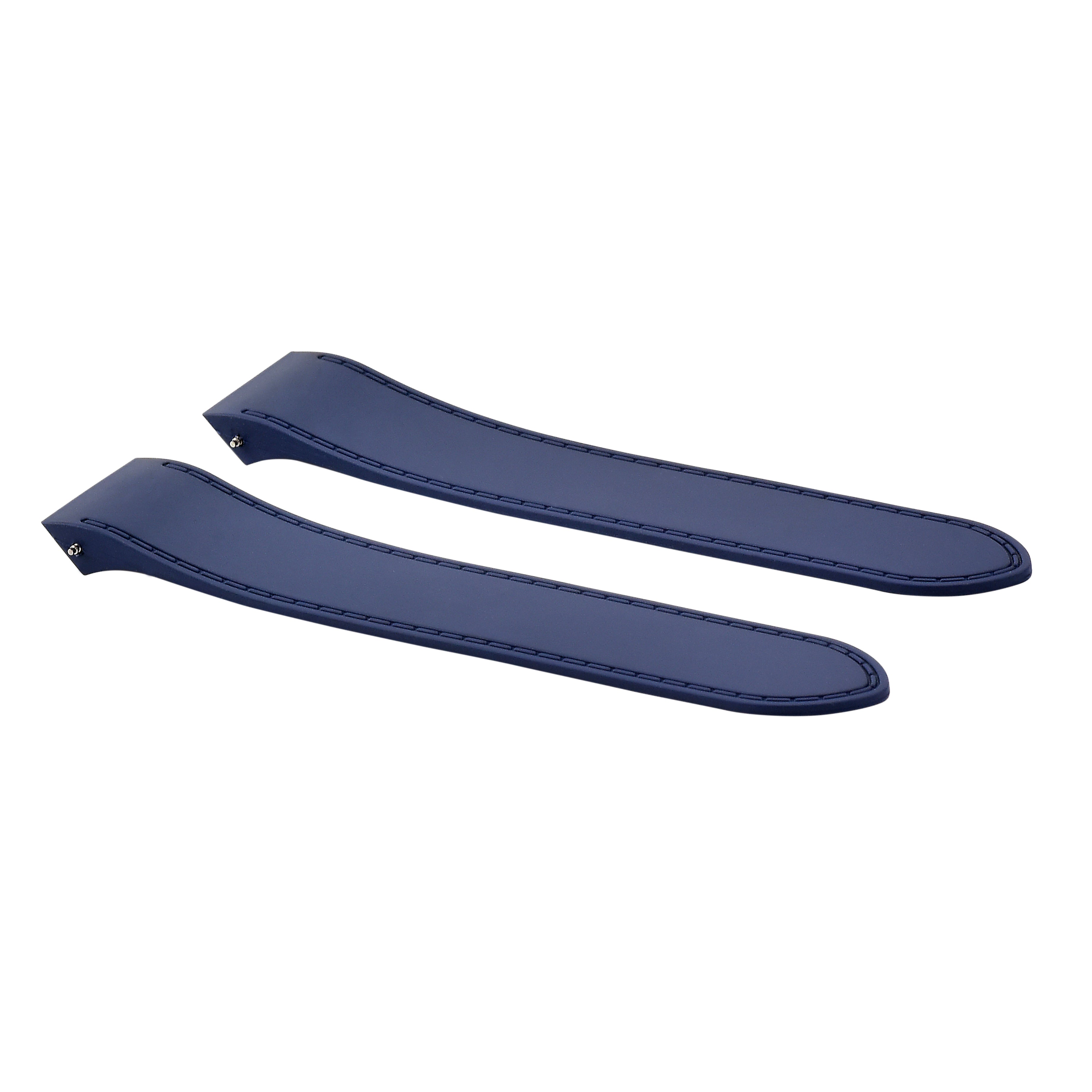 24.5MM RUBBER WATCH BAND STRAP FOR CARTIER SANTOS 100XL 2740 CHRONOGRAPH BLUE
