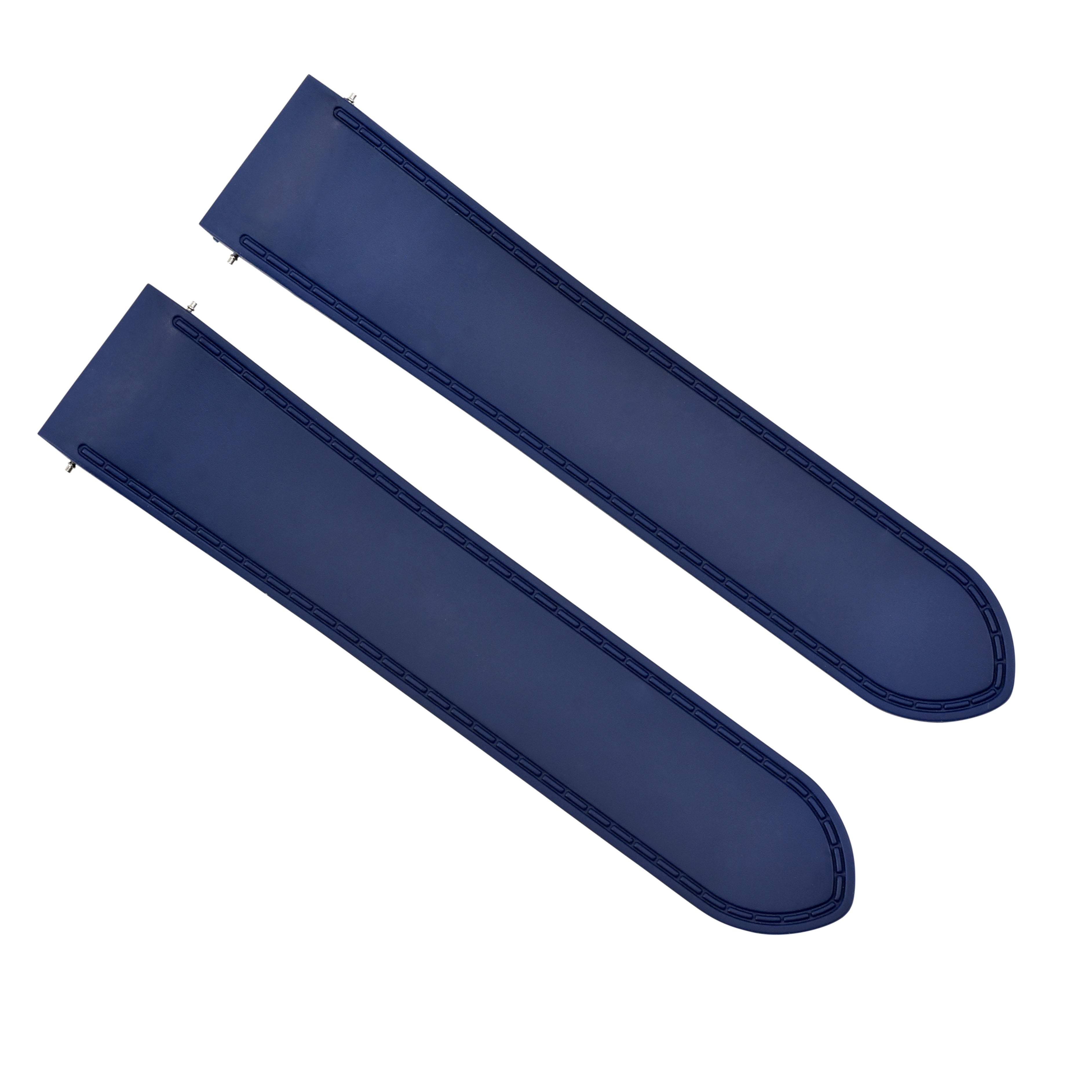 24.5MM RUBBER WATCH BAND STRAP FOR CARTIER SANTOS 100XL 2740 CHRONOGRAPH BLUE