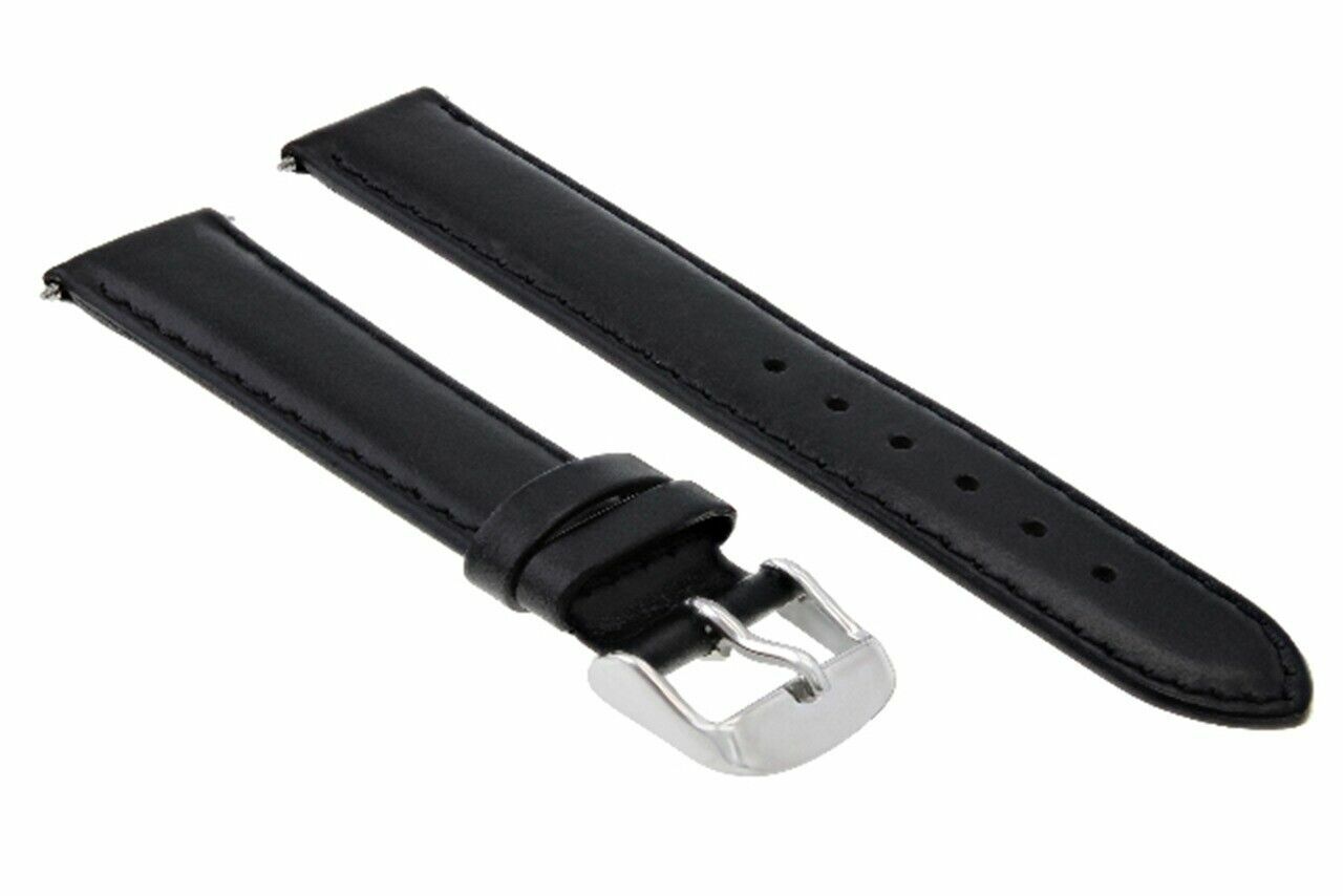 19MM GENUINE SMOOTH LEATHER WATCH STRAP BAND FOR TISSOT PR100 CHRONOGRAPH BLACK