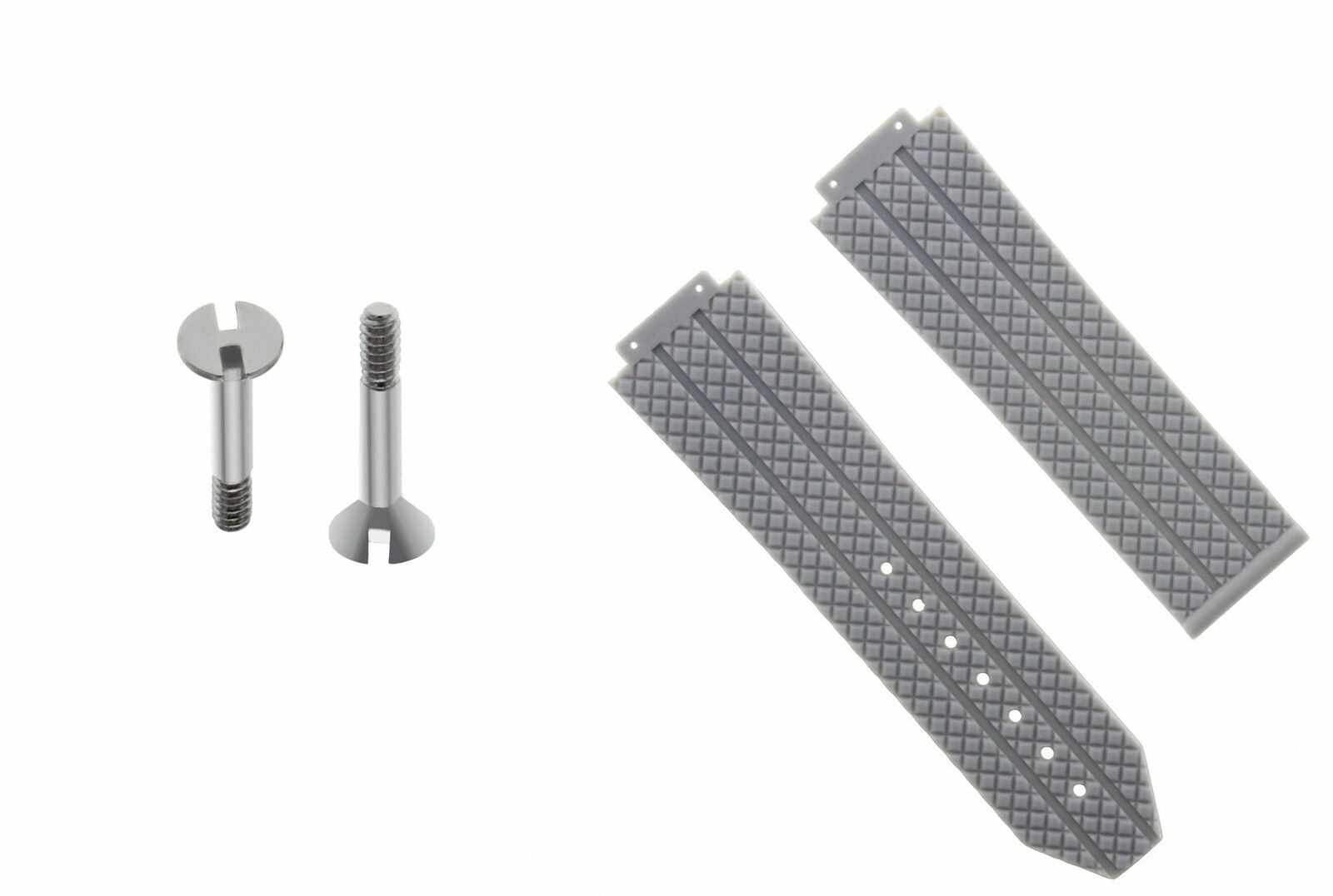 REPLACEMENT 24MM RUBBER BAND STRAP FOR HUBLOT 44-45 H BIG BANG  2 SCREW GREY