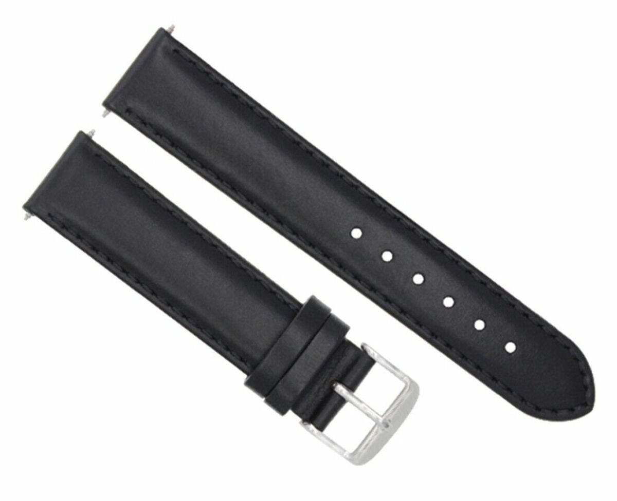 19MM SMOOTH  LEATHER WATCH STRAP BAND WATERPROOF FOR ROLEX DATE  AIR KING  BLACK