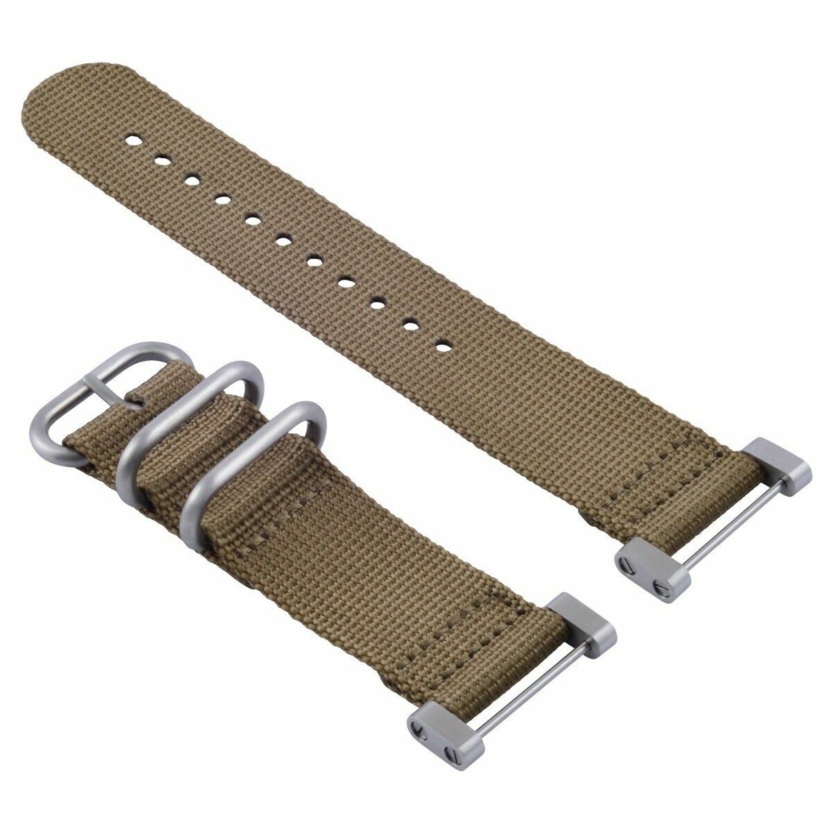 NEW SUUNTO CORE WATCH NYLON DIVER WATCH BAND LUGS ADAPTER SET SAND 3 STEEL RINGS