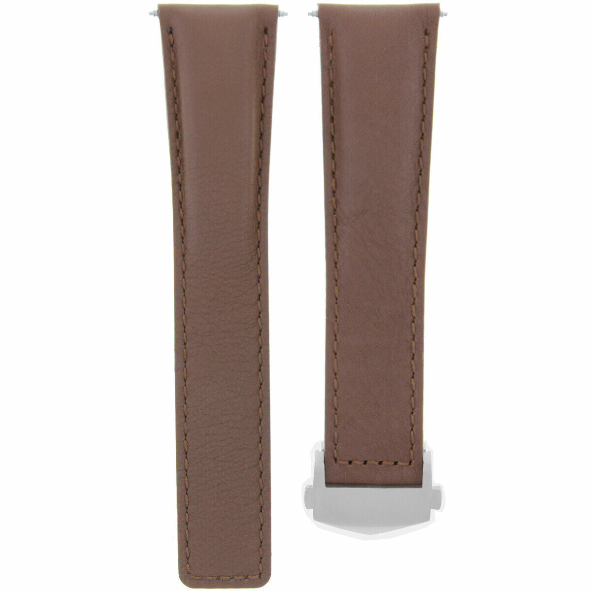 19MM LEATHER WATCH STRAP BAND FOR TAG HEUER CARRERA TWIN TIME 7 + CLASP L/BROWN