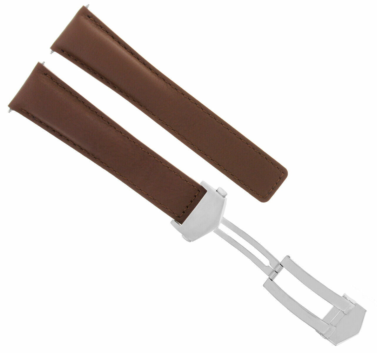 19MM LEATHER WATCH STRAP BAND FOR TAG HEUER CARRERA TWIN TIME 7 + CLASP L/BROWN