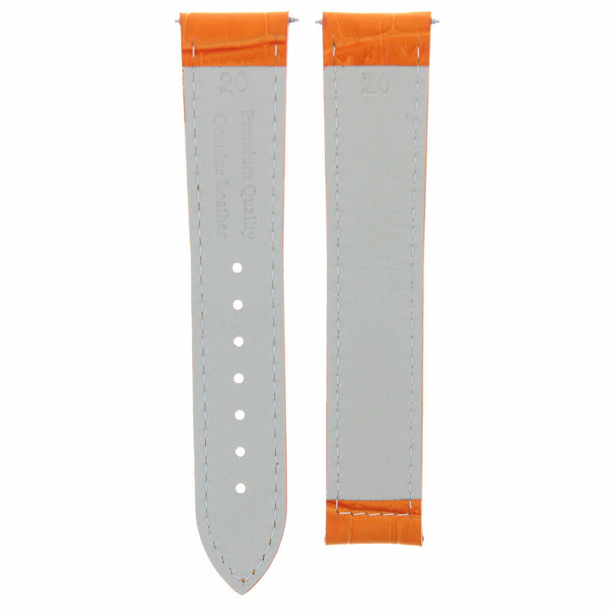 20MM LEATHER STRAP WATCH BAND FOR 41MM OMEGA SEAMASTER PLANET OCEAN WATCH ORANGE