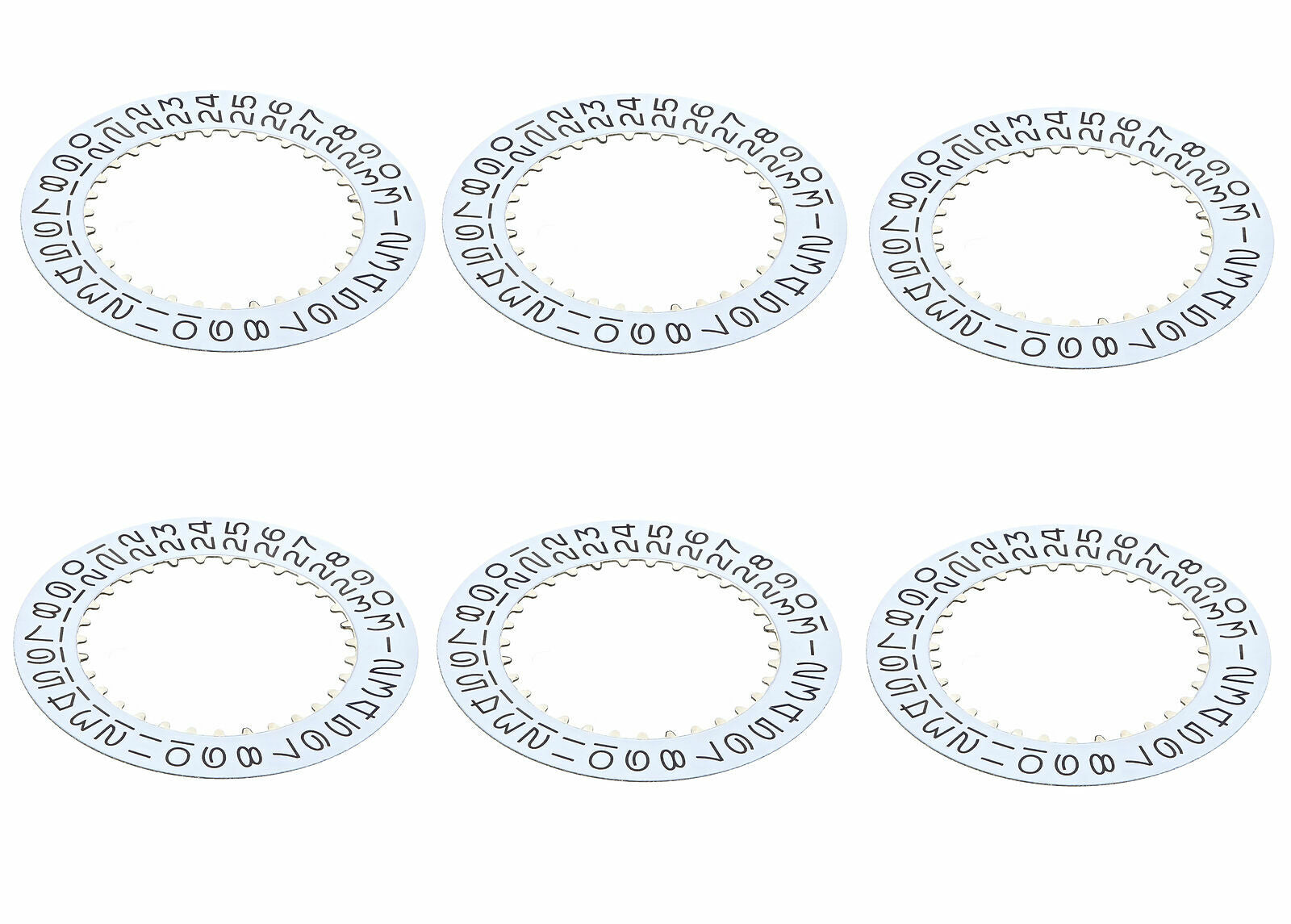 6 CALENDAR DATE DISC FOR ROLEX DATE SUBMARINER, GMT, AIR KING 1530/1570 WHITE