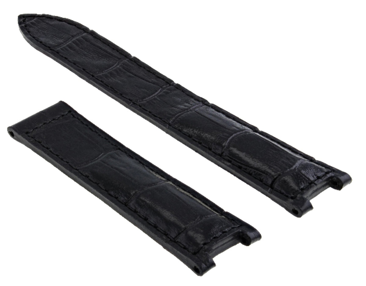 20MM LEATHER STRAP WATCH BAND FOR PASHA DE CARTIER 1050 1352 2113 2388 BLACK