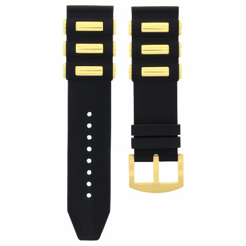 26MM SILICONE RUBBER DIVER BAND STRAP FOR INVICTA 17882 11339 19246 BLACK GOLD