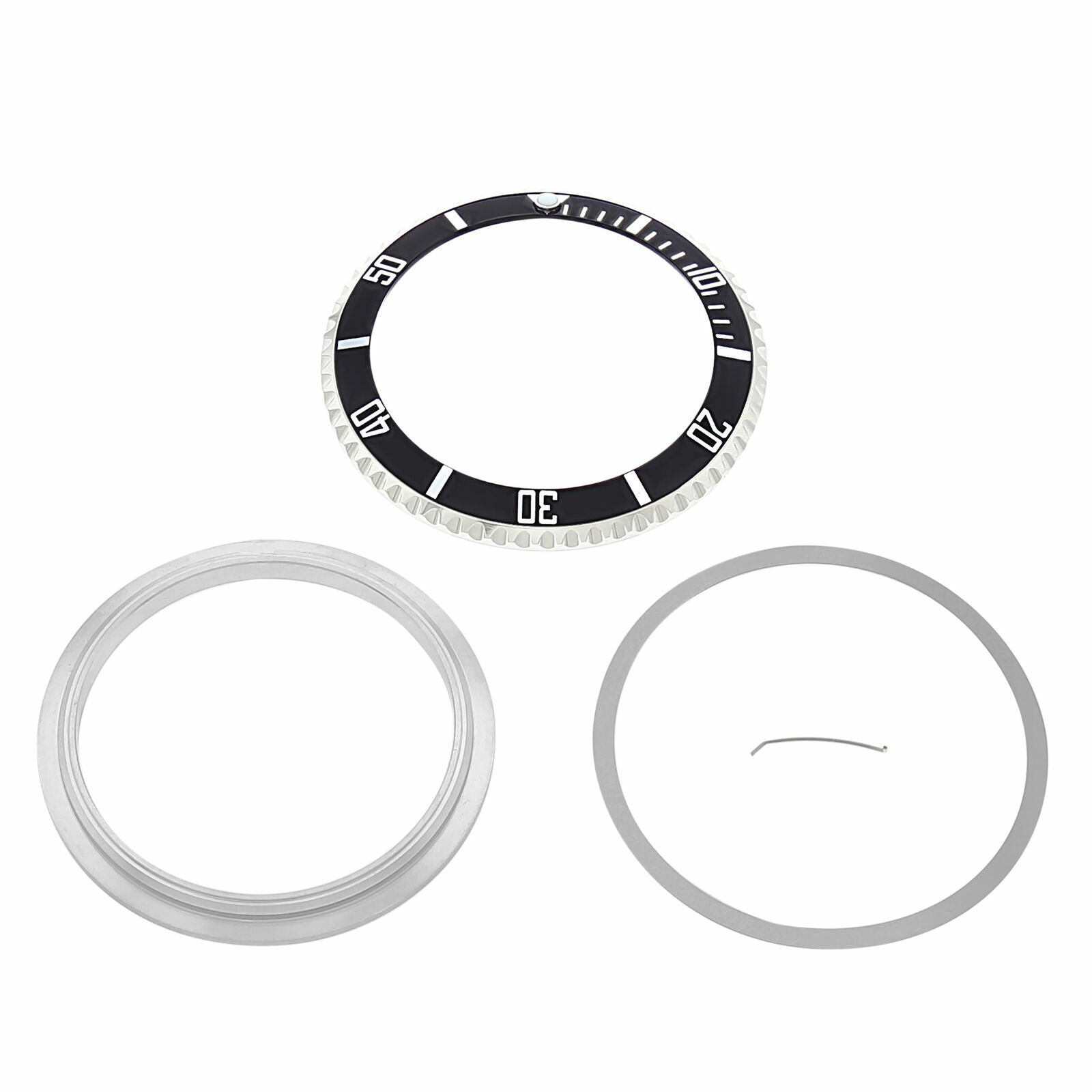 ROTATING BEZEL RING, CERAMIC INSERT, RETAINING FOR ROLEX SUBMARINER 16610 BLACK