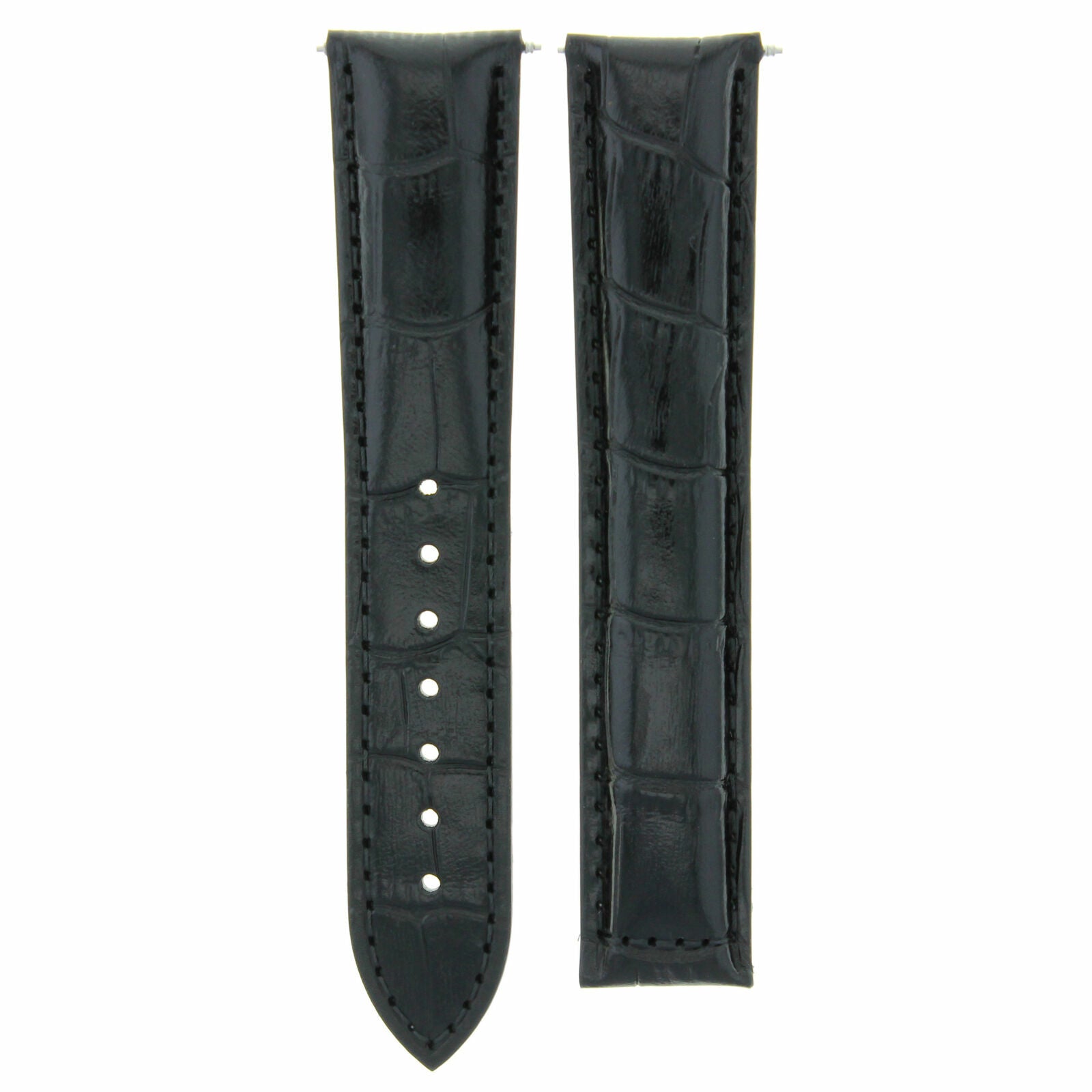 LEATHER WATCH STRAP BAND CLASP FOR 20MM MAURICE LACROIX WATCH  BLACK