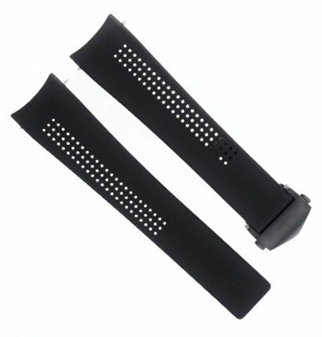 20MM RUBBER STRAP BAND FOR  42MM TAG HEUER AQUARACER CALIBRE 5 BLACK CLASP PVD