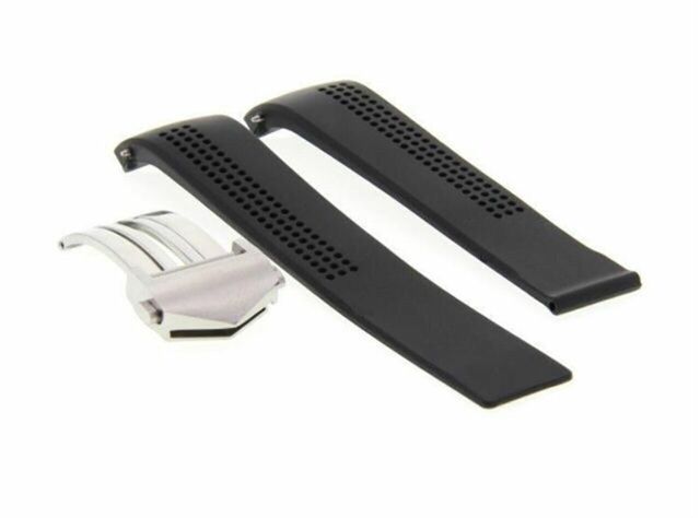 20mm Rubber Watch Band Strap Clasp for Tag Heuer Grand Carrera WAV511 with Clasp
