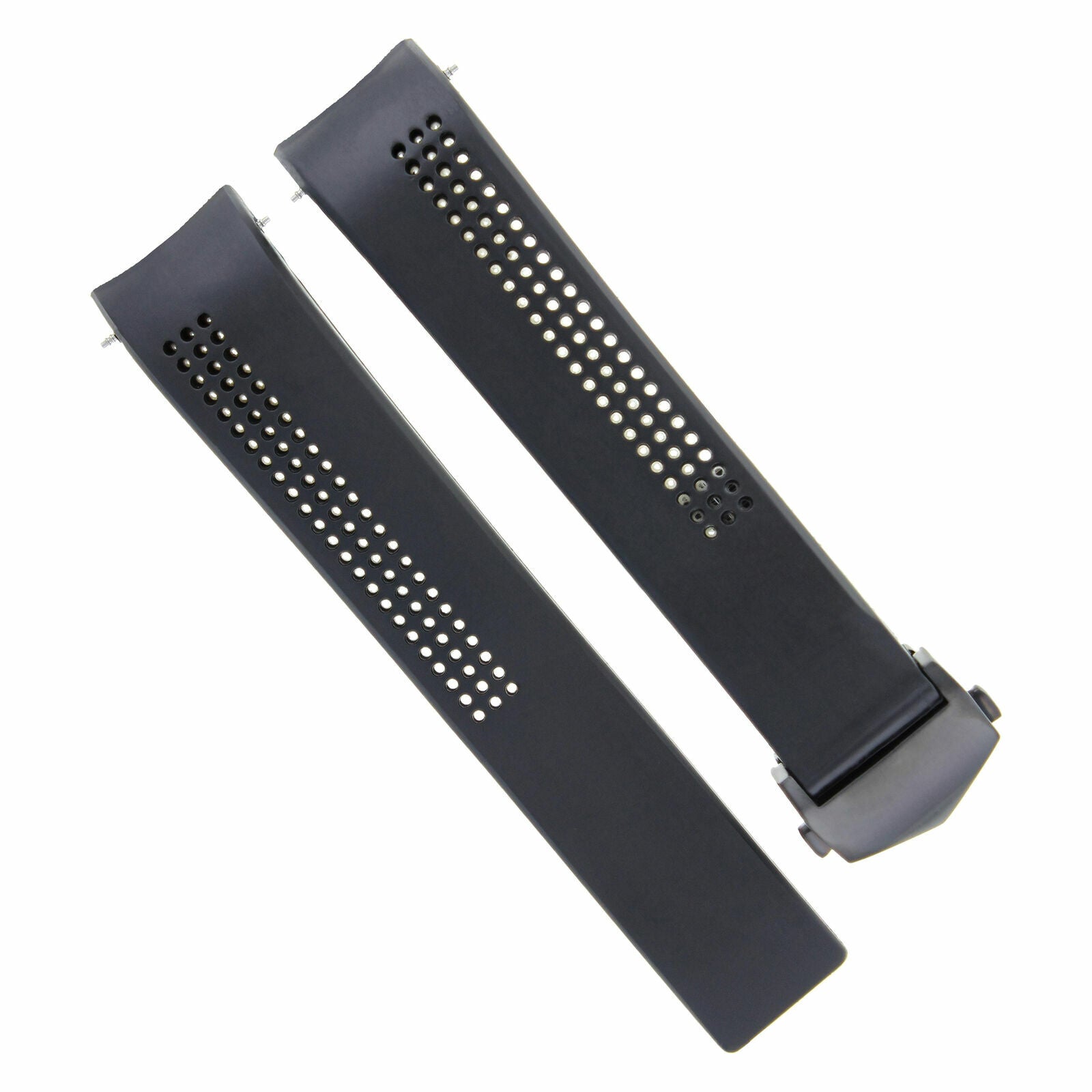 22MM NEW RUBBER BAND STRAP FOR TAG HEUER CARRERA CALIBRE 16 36 1887 +CLASP BLACK