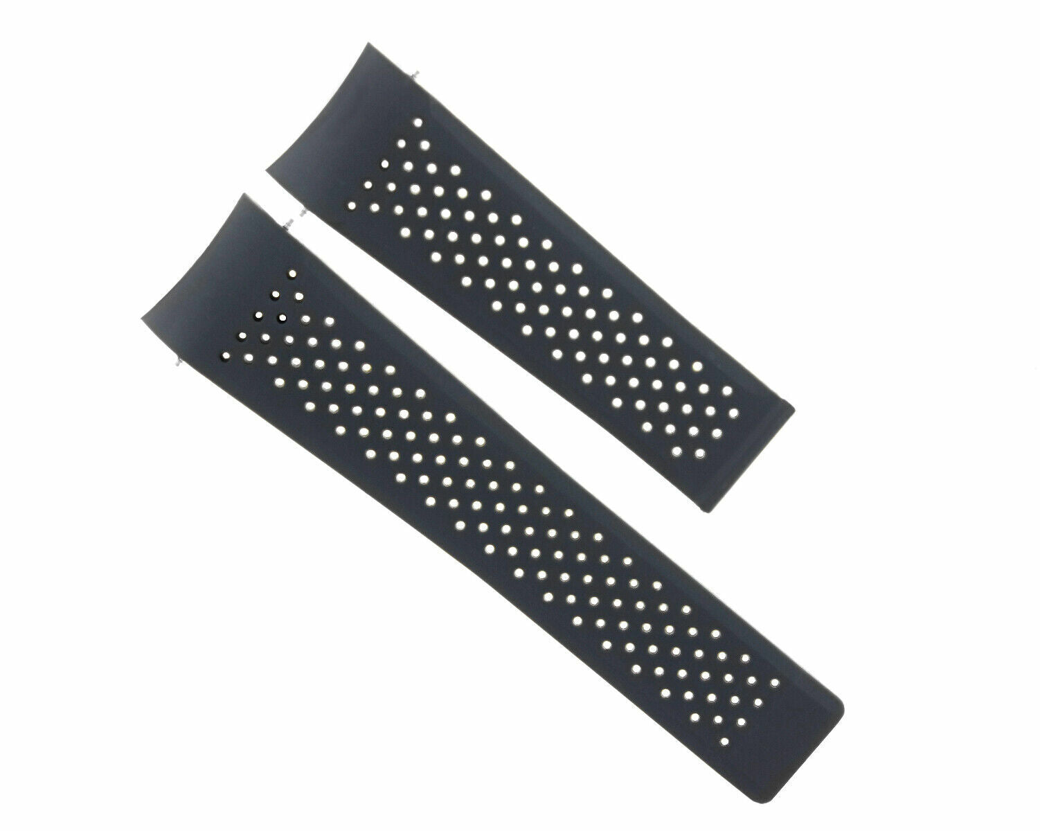 24/20MM RUBBER BAND FOR TAG HEUER CARRERA CALIBRE AQUARACER F1 PERFORATED BLACK