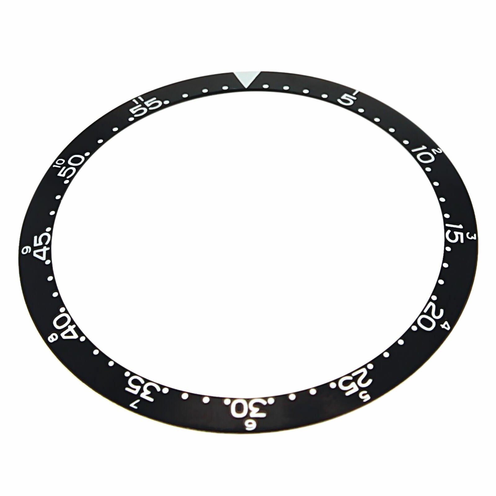 REPLACEMENT BEZEL INSERT BLACK WITH SILVER TRIANGLE FOR WATCH 39MM X 33.50MM