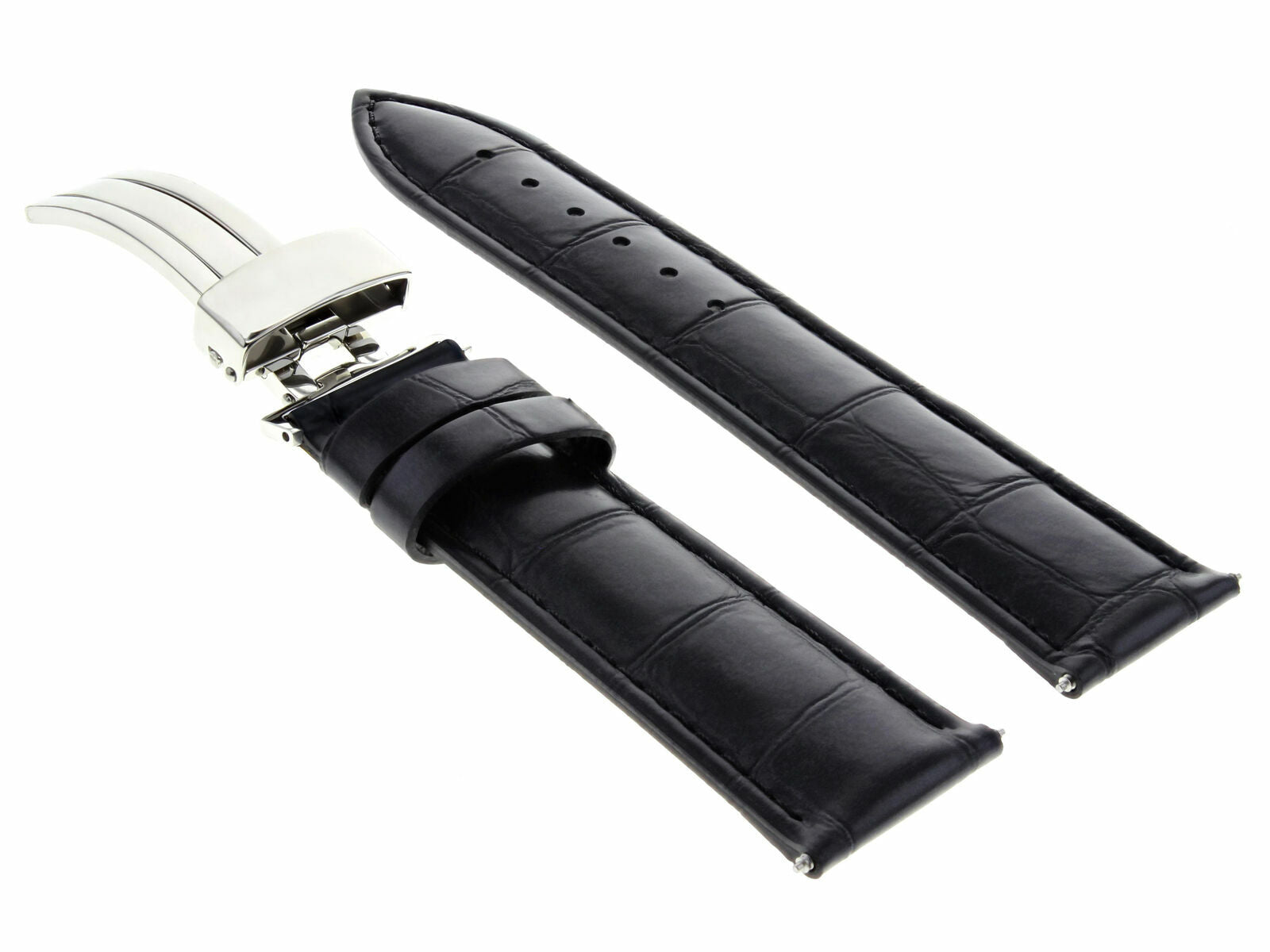 LEATHER STRAP WATCH BAND FOR 20MM MAURICE LACROIX RETROGRADE CLASSIMA GMT BLACK