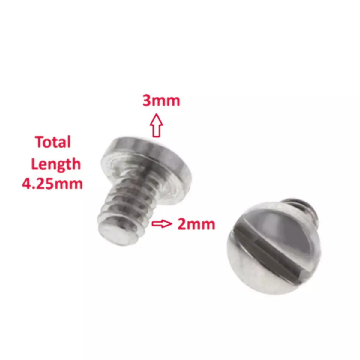 2 CROWN BRIDGE SCREW FOR PAM 44MM PANERAI FIRENZE 1860 WATCH STAINLESS STEEL