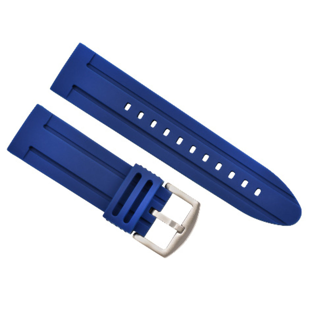 26MM PAM RUBBER WATCH BAND DIVER STRAP FOR SWISS LEGEND MILITARE SILICONE BLUE