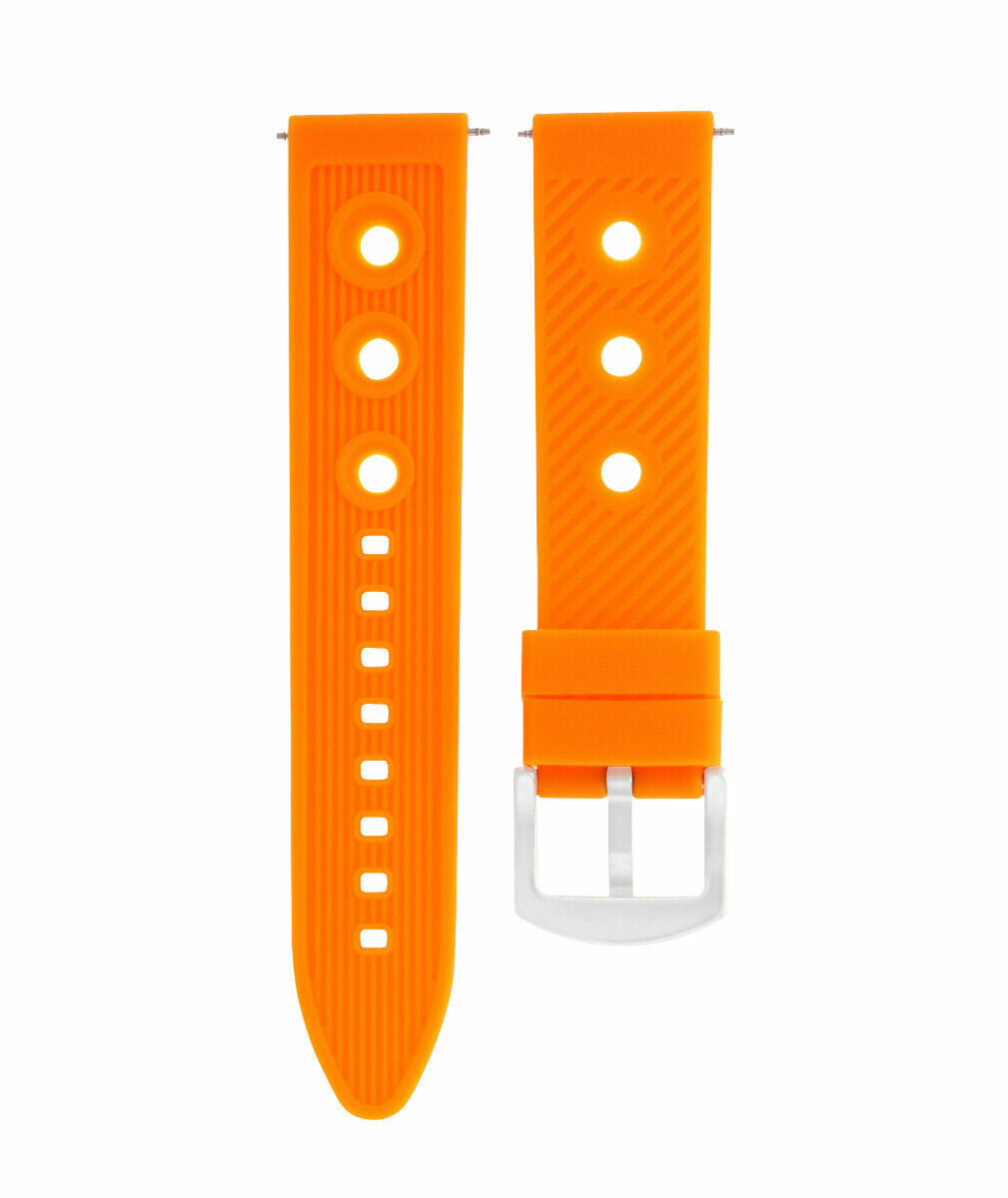 22MM RUBBER WATCH BAND STRAP FOR BREITLING COLT SUPER OCEAN PORTHOLE ORANGE
