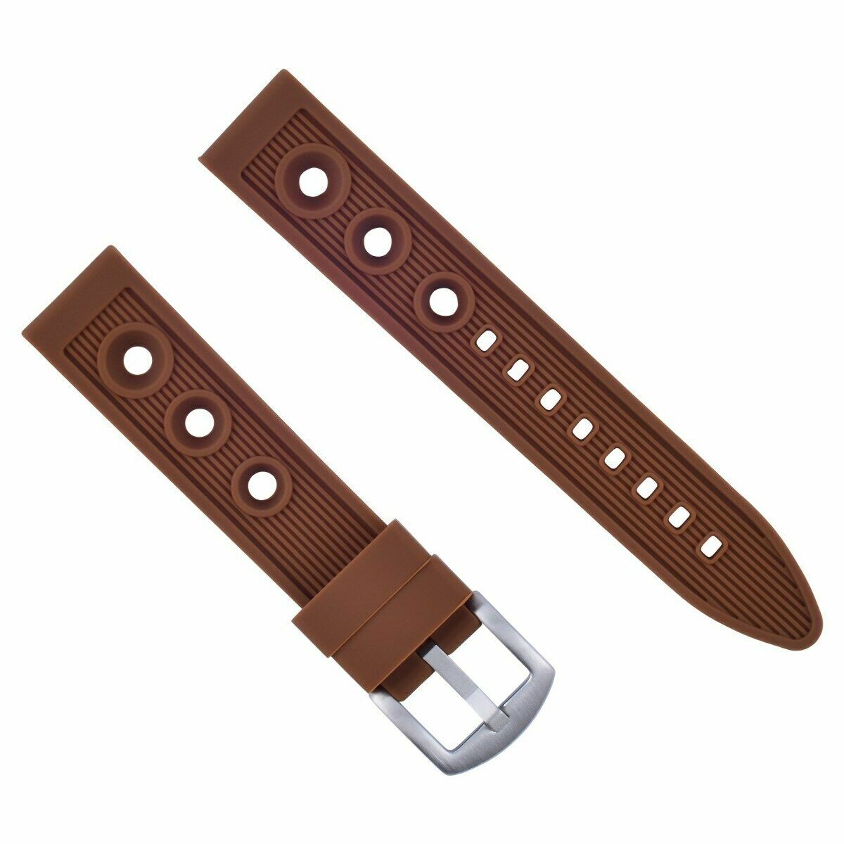 22MM RUBBER RACING DIVER BAND STRAP FOR INVICTA SUBAQUA NOMA IV RUSSIAN BROWN