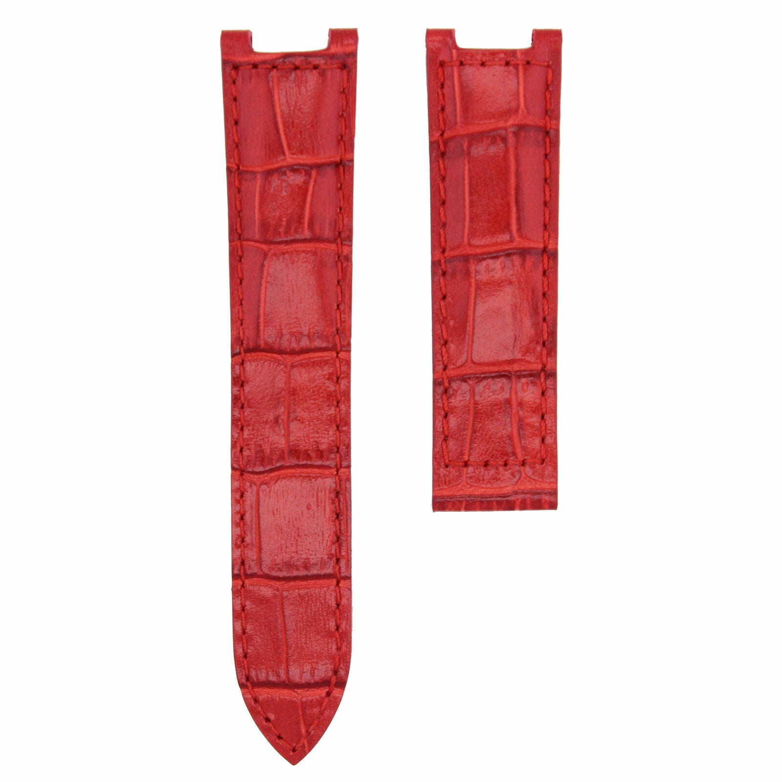 LEATHER WATCH STRAP BAND FOR CARTIER PASHA 1033 2308 2324 2377 2475 18MM RED