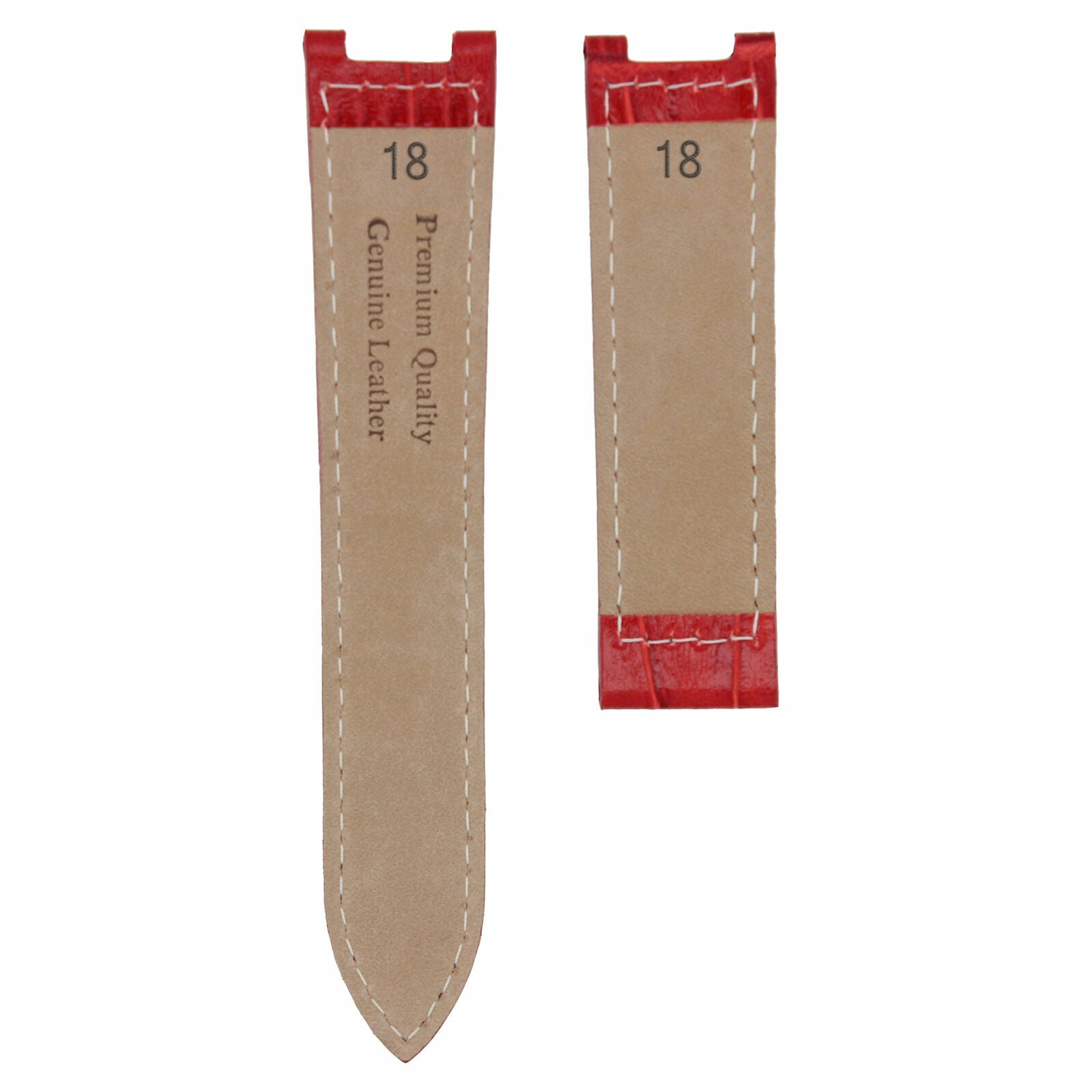 LEATHER WATCH STRAP BAND FOR CARTIER PASHA 1033 2308 2324 2377 2475 18MM RED