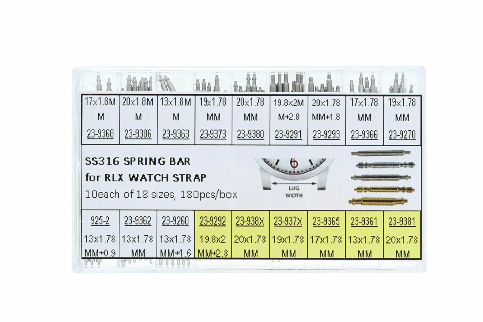 180 SPRING BAR FOR ROLEX DATEJUST SUBMARINER DAYTONA EXPLORER GMT ASSORTMENT SS