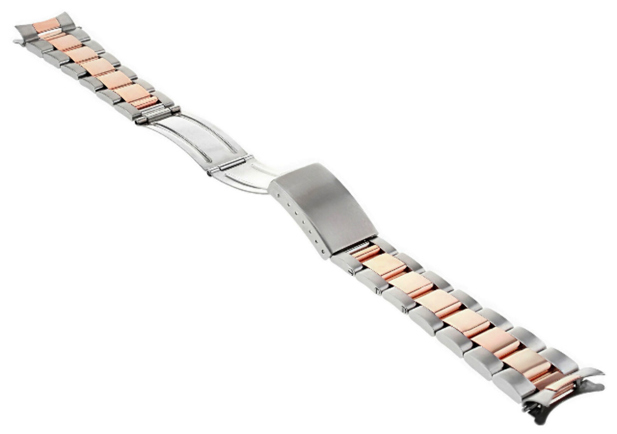 OYSTER WATCH BAND FOR ROLEX WATCH 18K/SS REAL ROSE GOLD 20MM 16233 16800 16700