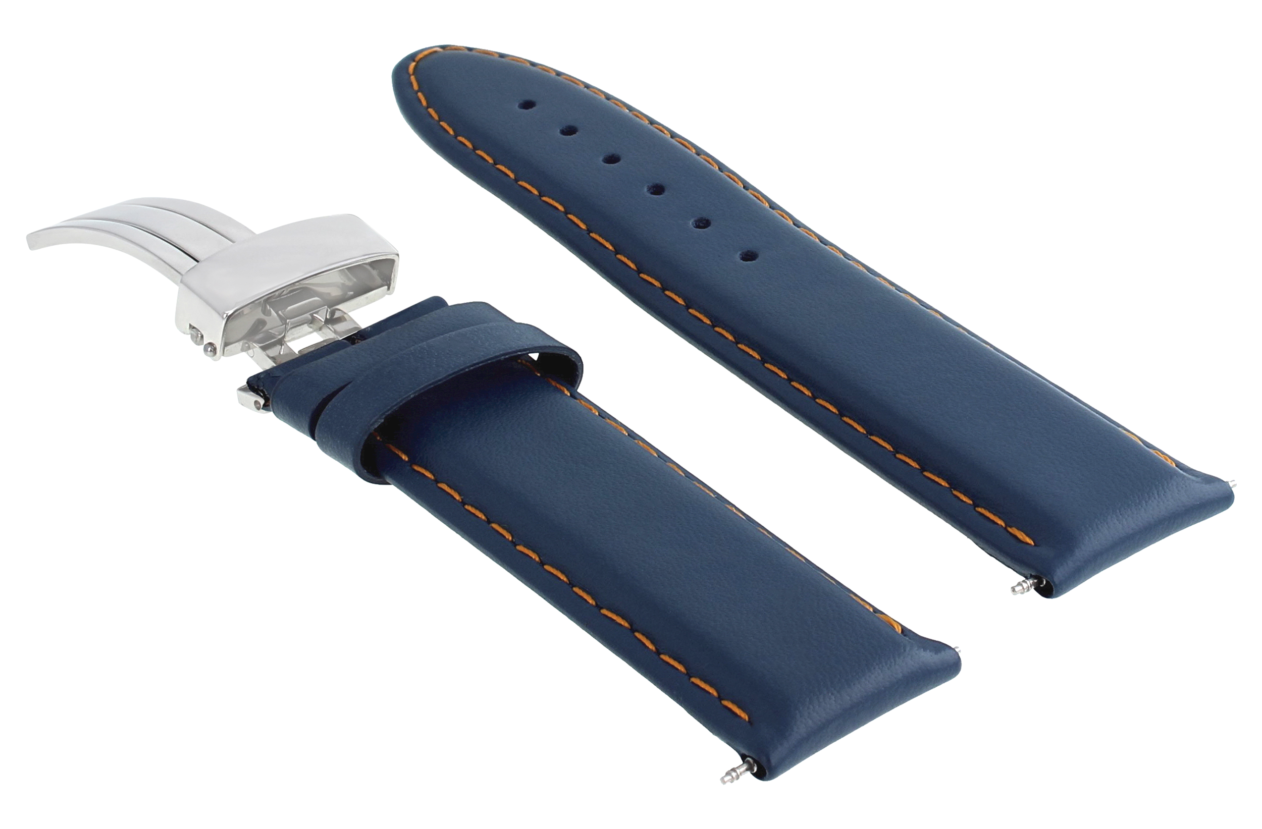 18-19-20-22-24MM GENUINE LEATHER WATCH STRAP SMOOTH BAND CLASP FOR CORUM BLUE