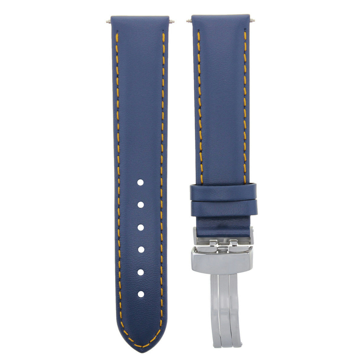 18-19-20-22-24MM GENUINE LEATHER WATCH STRAP SMOOTH BAND CLASP FOR CORUM BLUE