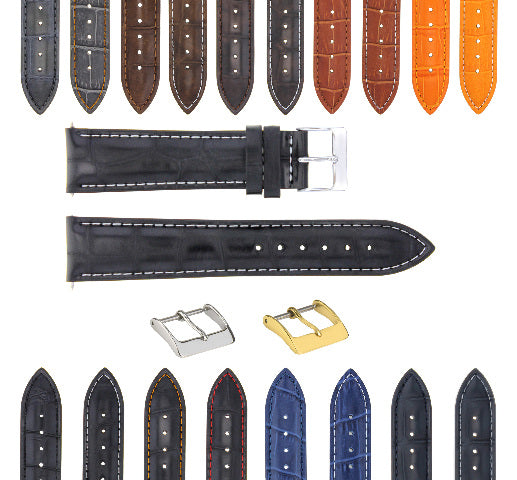 17-18-19-20-21-22-23-24MM LEATHER WATCH BAND STRAP FOR CARTIER TANK WHITE STITCH