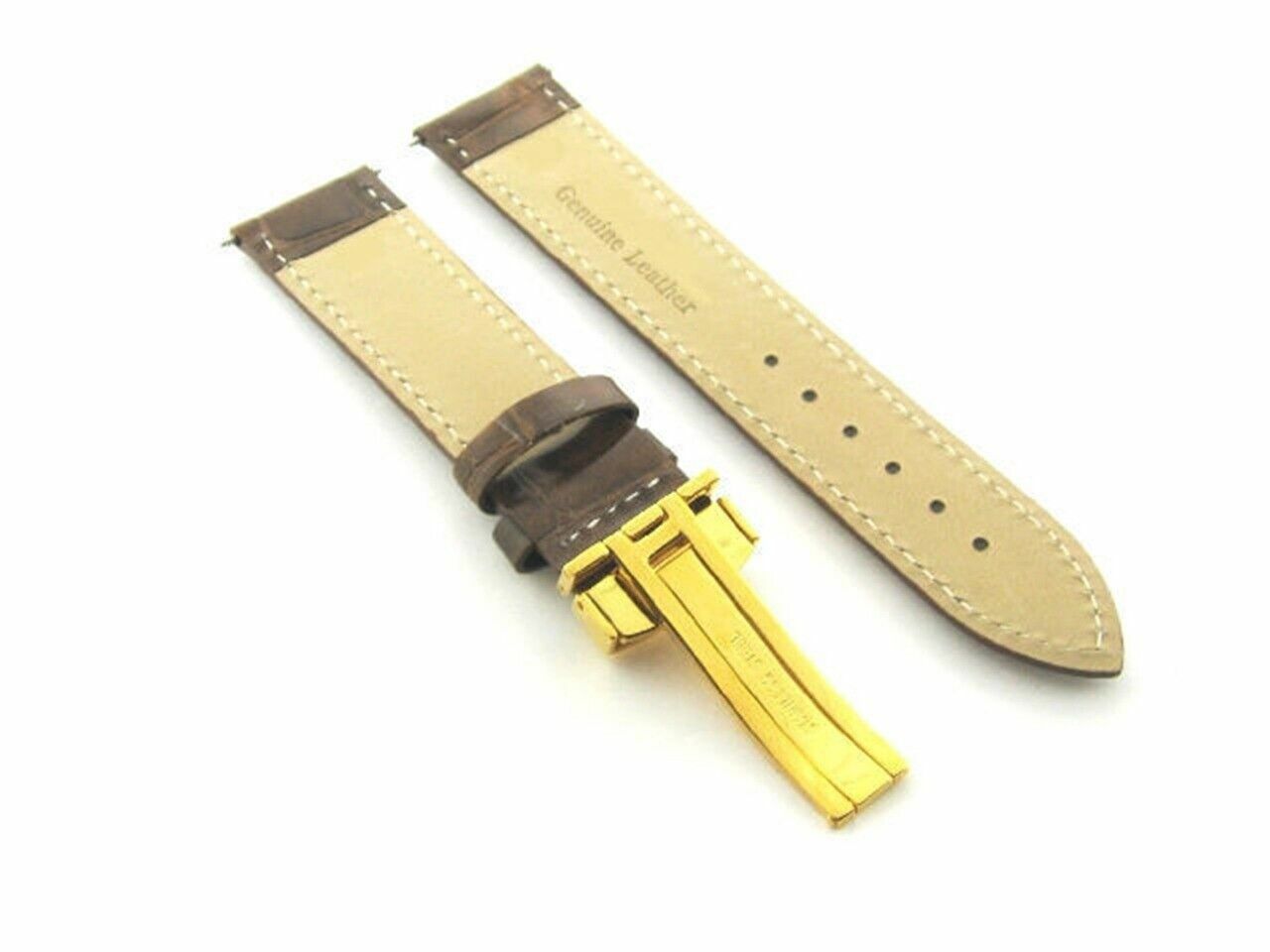 18-24MM LEATHER STRAP BAND FOR BAUME MERCIER CLASSIMA CLIFTON ET MERCIER GOLD