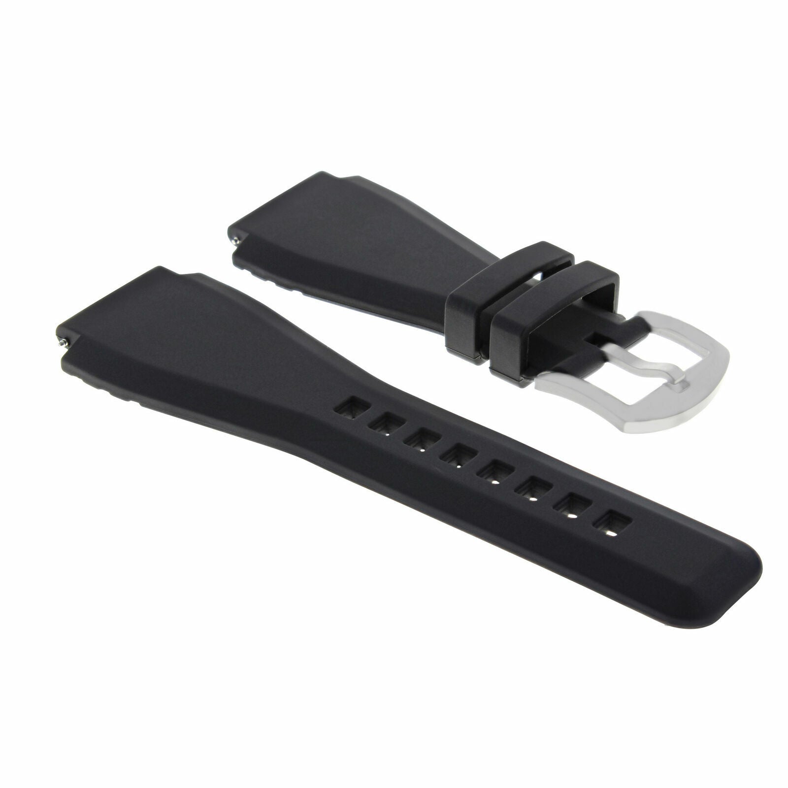 24MM RUBBER STRAP DIVER BAND FOR BELL ROSS BR-01 BR-03 STAINLESS STEEL BUCKLE